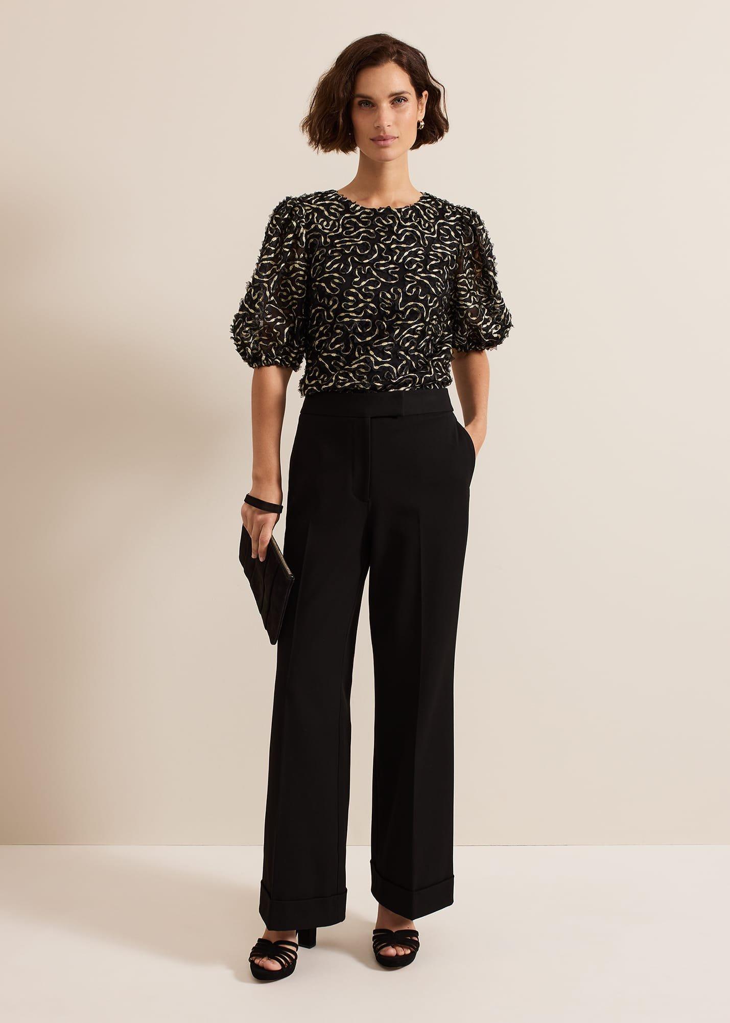 Ariella Textured Blouson Sleeve Top