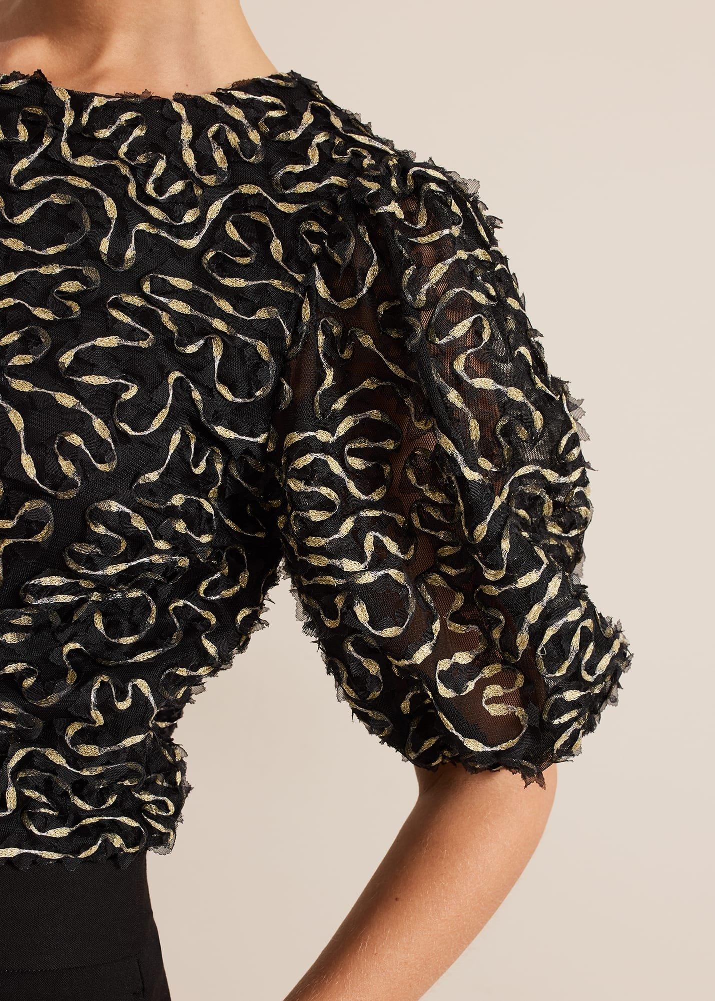 Ariella Textured Blouson Sleeve Top