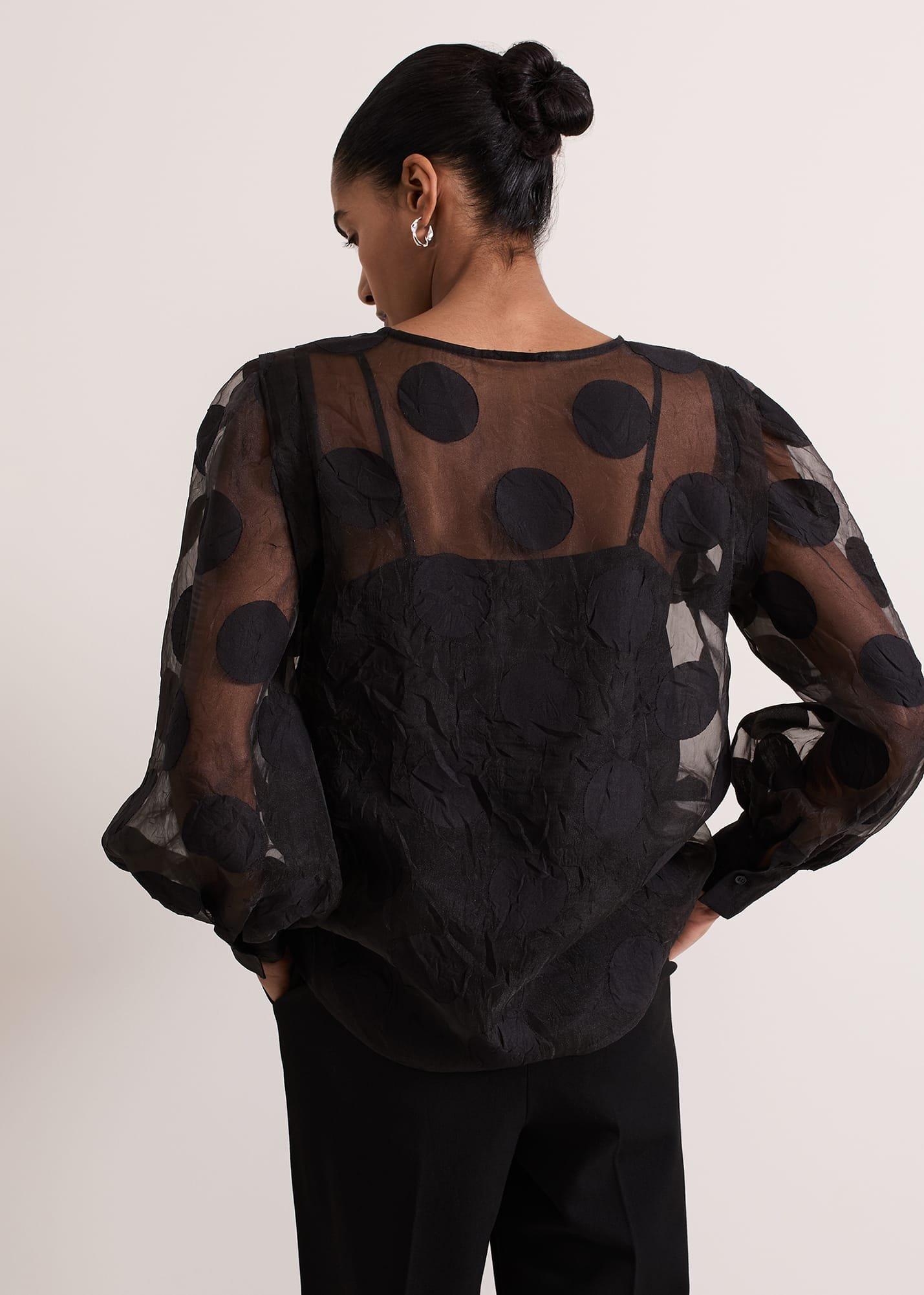 Siera Spot Jacquard Blouse