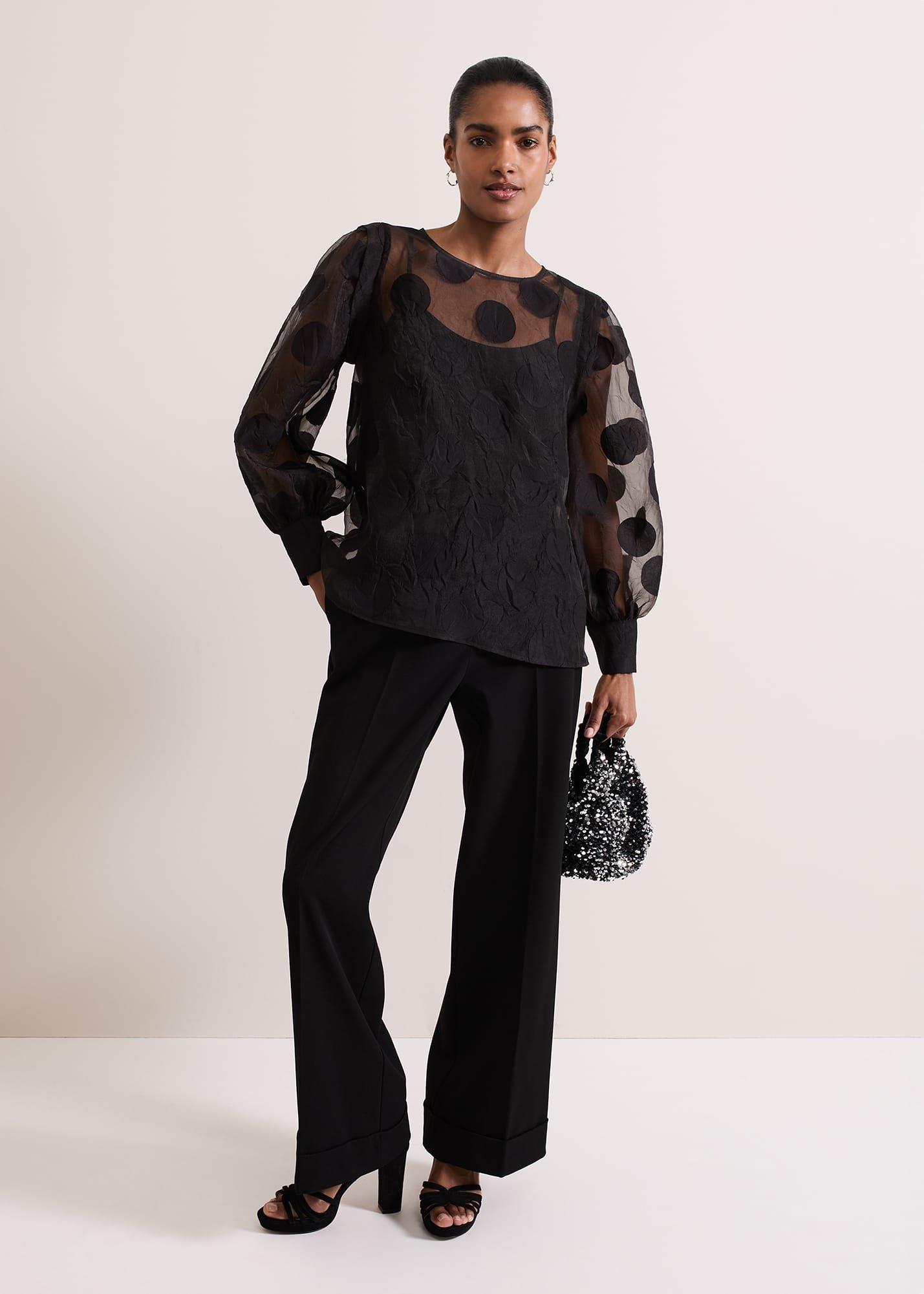 Siera Spot Jacquard Blouse