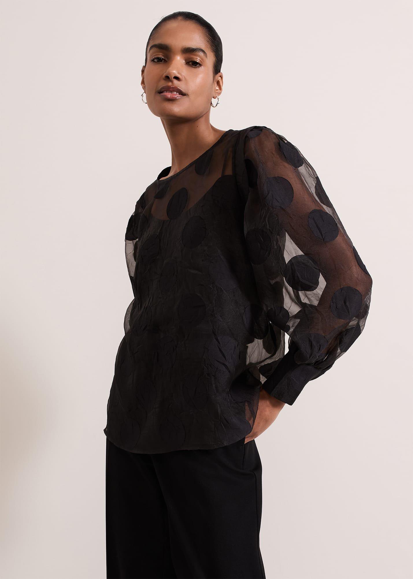 Siera Spot Jacquard Blouse
