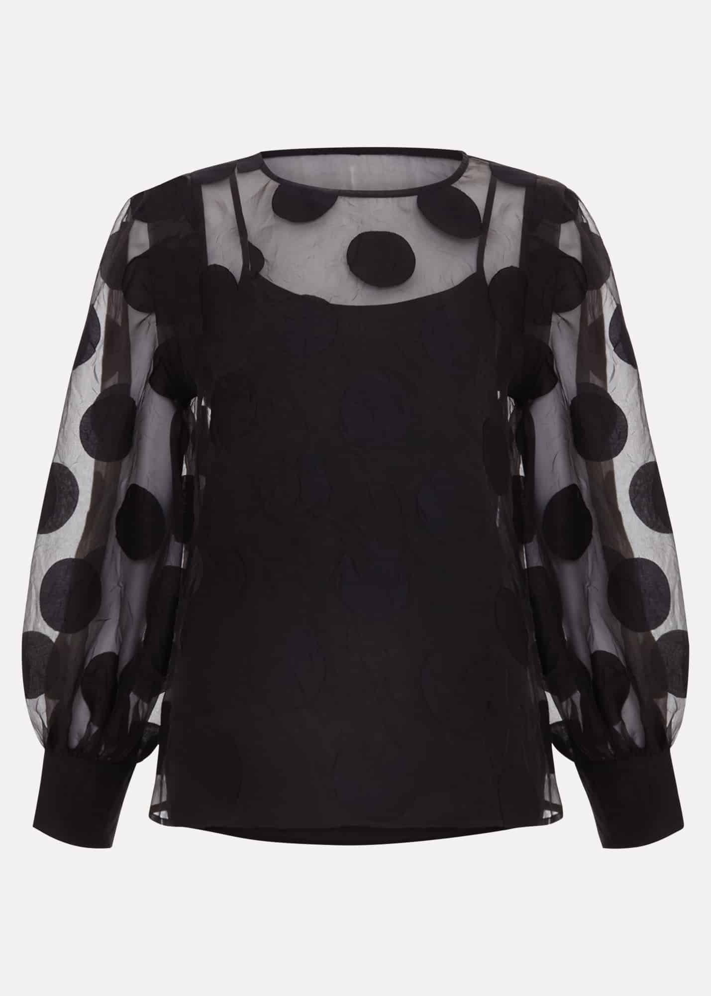 Siera Spot Jacquard Blouse
