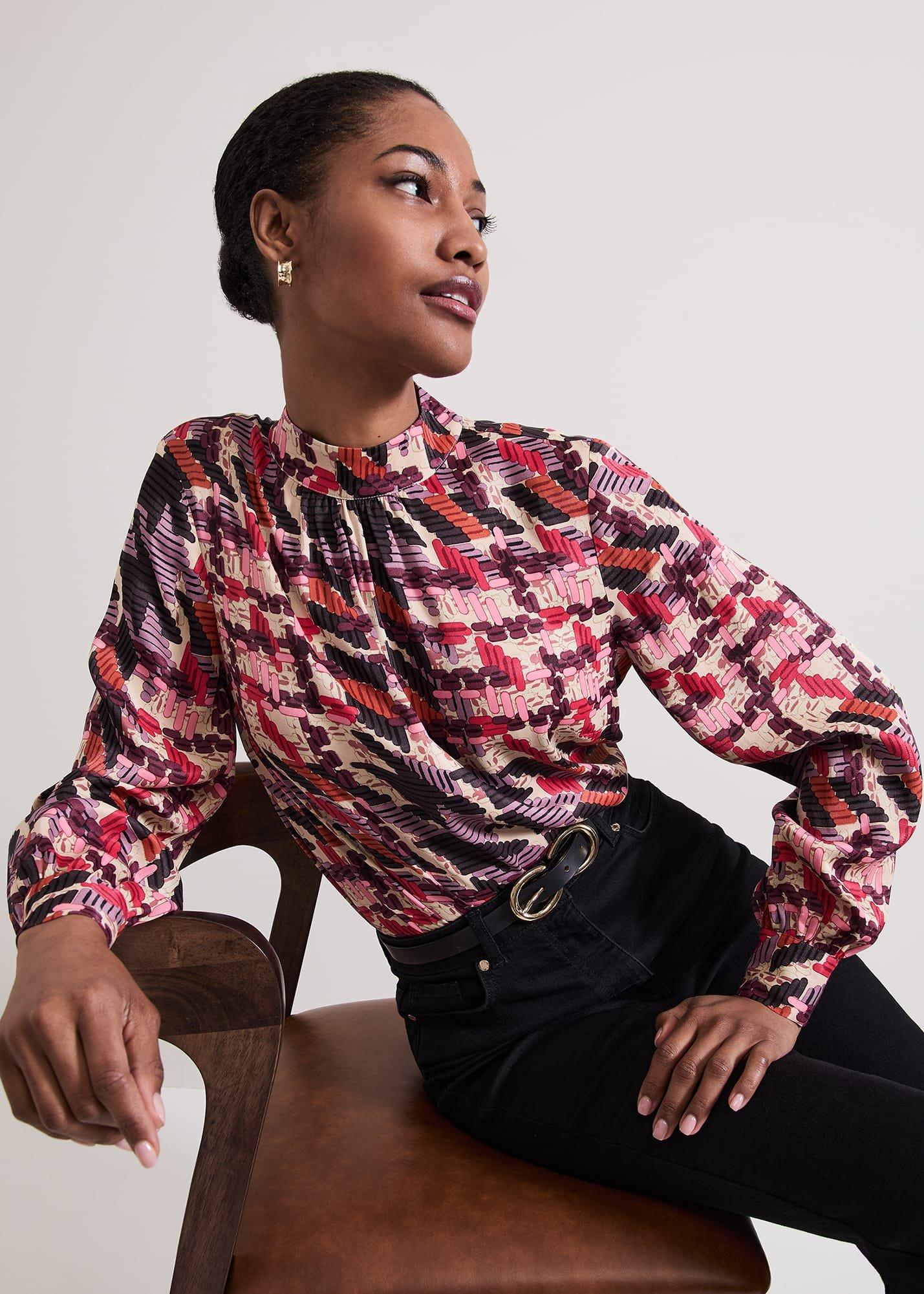 Lyla Satin Printed Blouse