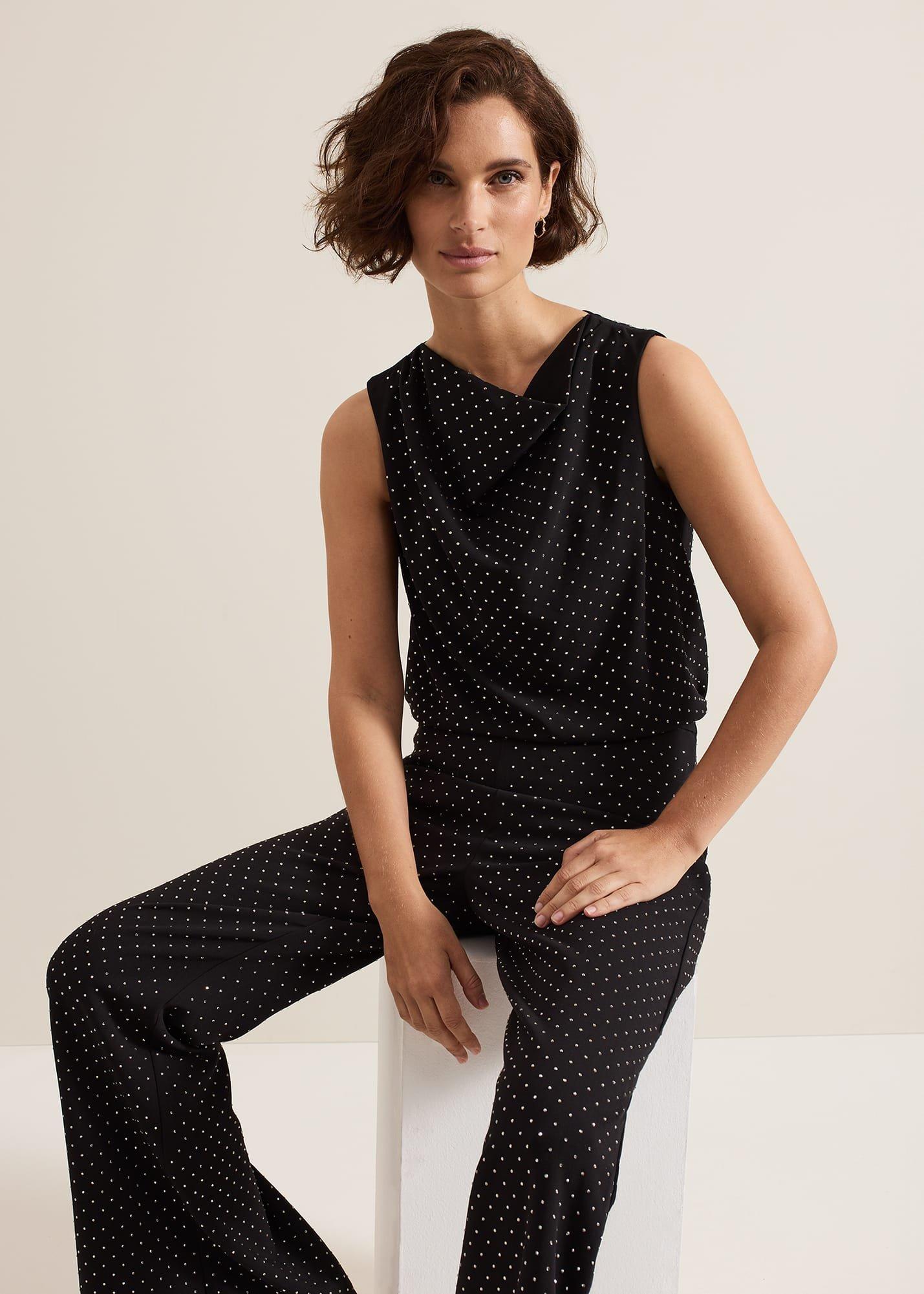 Ottie Black Cowl Neck Top