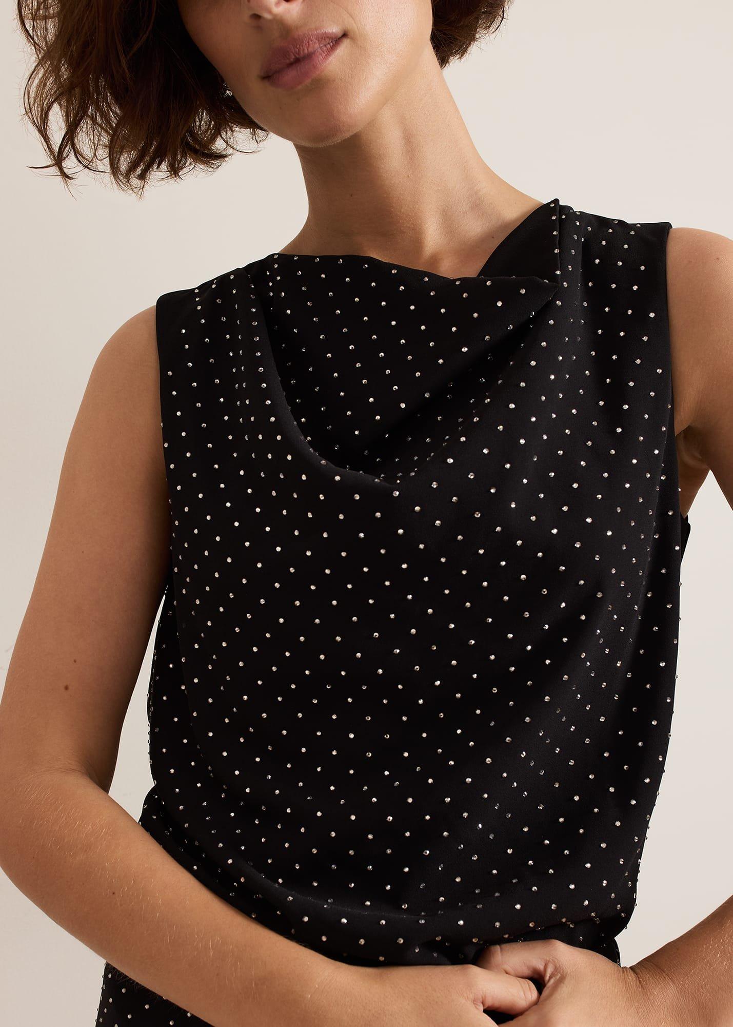 Ottie Black Cowl Neck Top