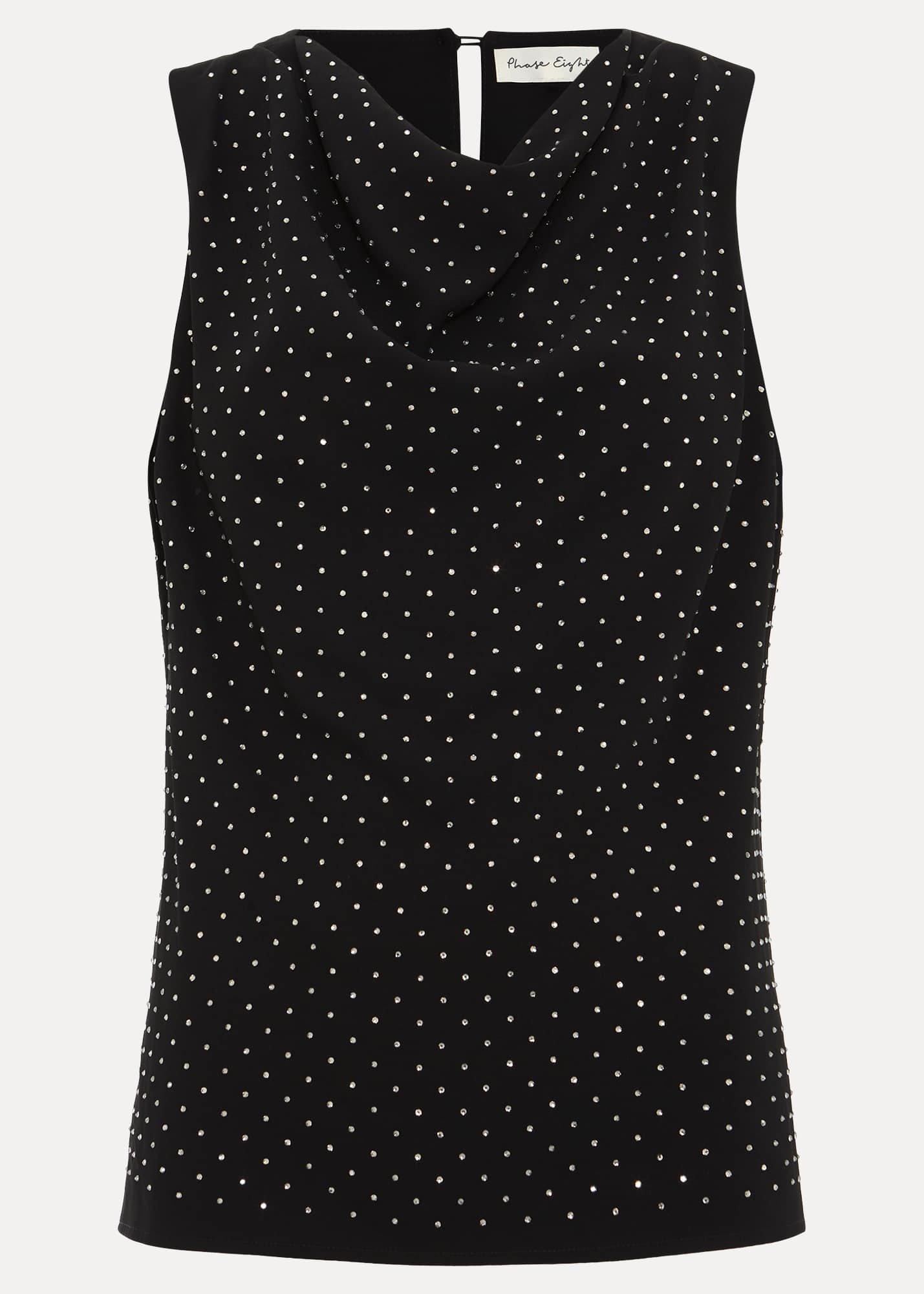 Ottie Black Cowl Neck Top