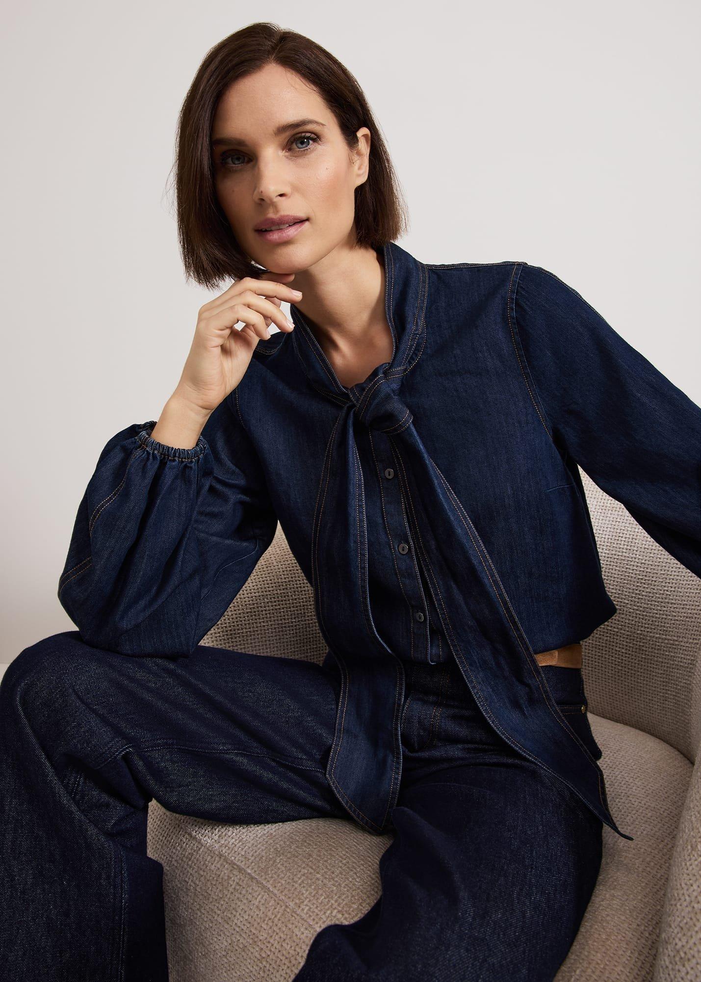 Penelope Denim Tie Blouse