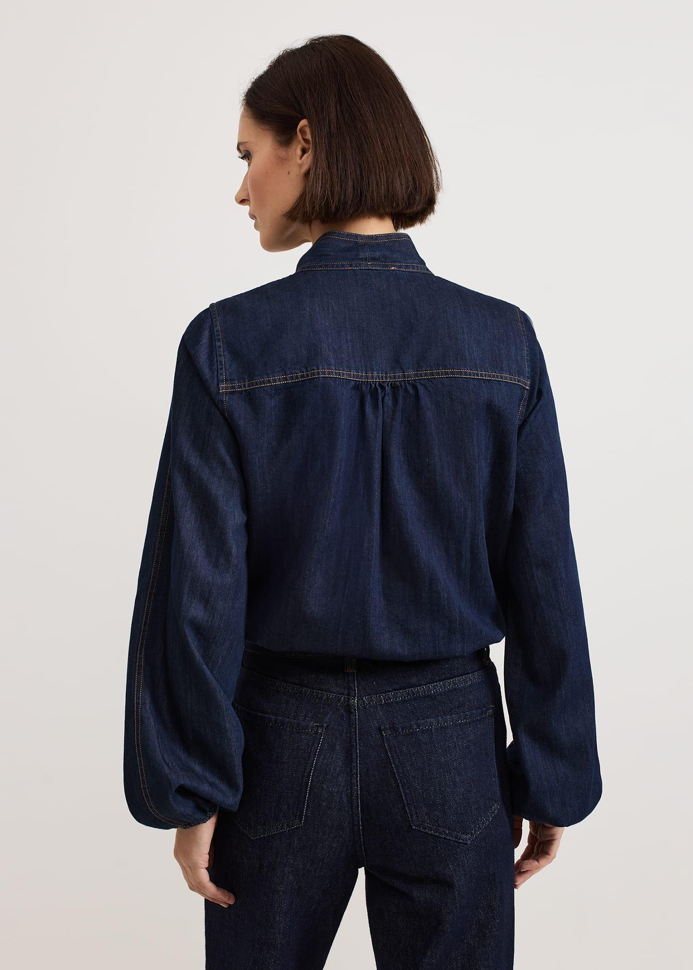 Penelope Denim Tie Blouse