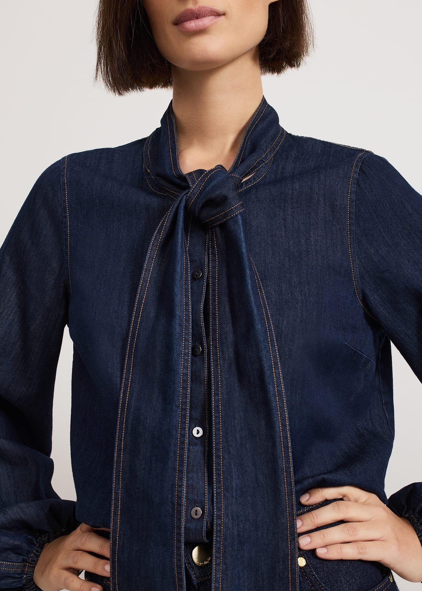 Penelope Denim Tie Blouse