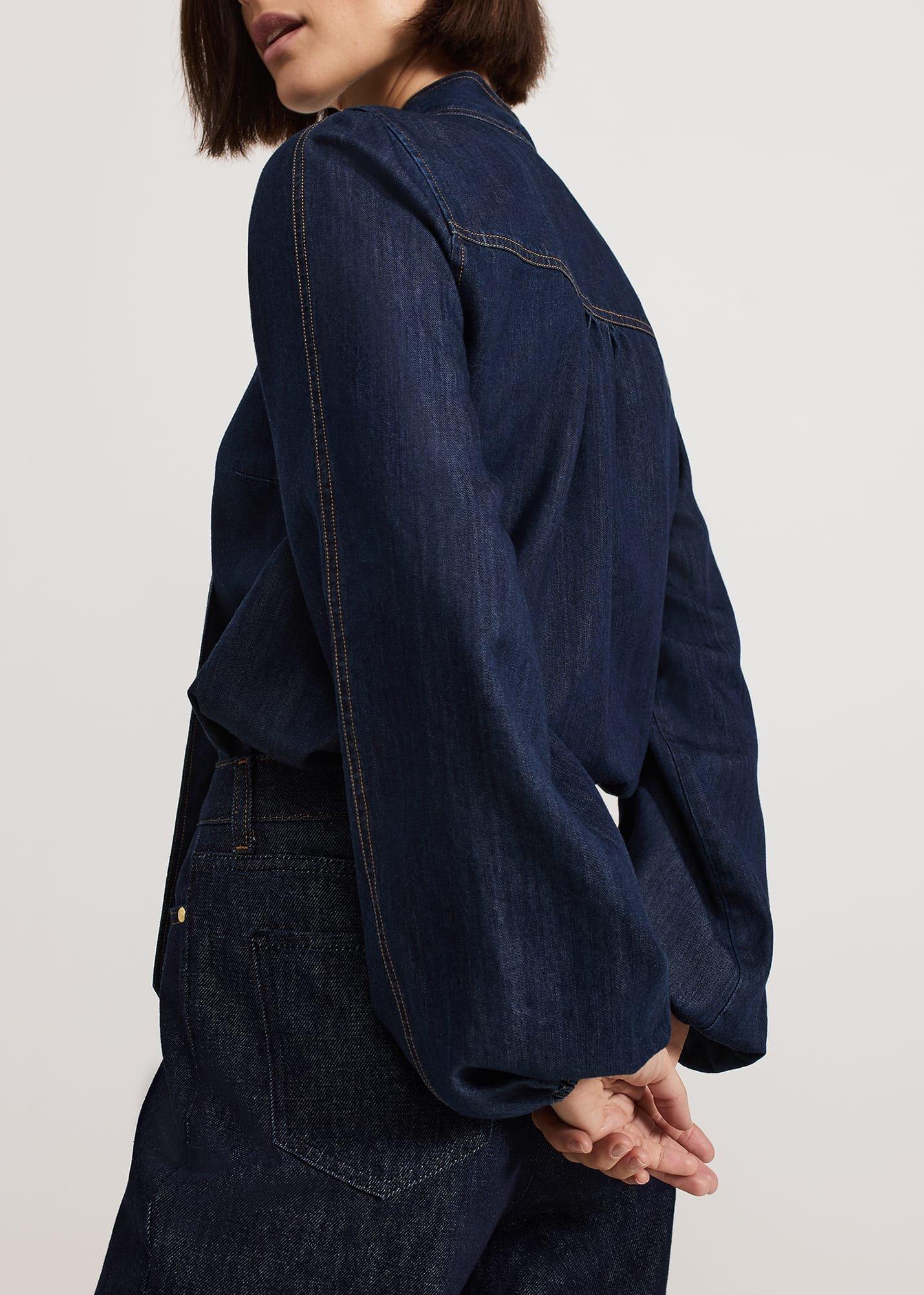 Penelope Denim Tie Blouse