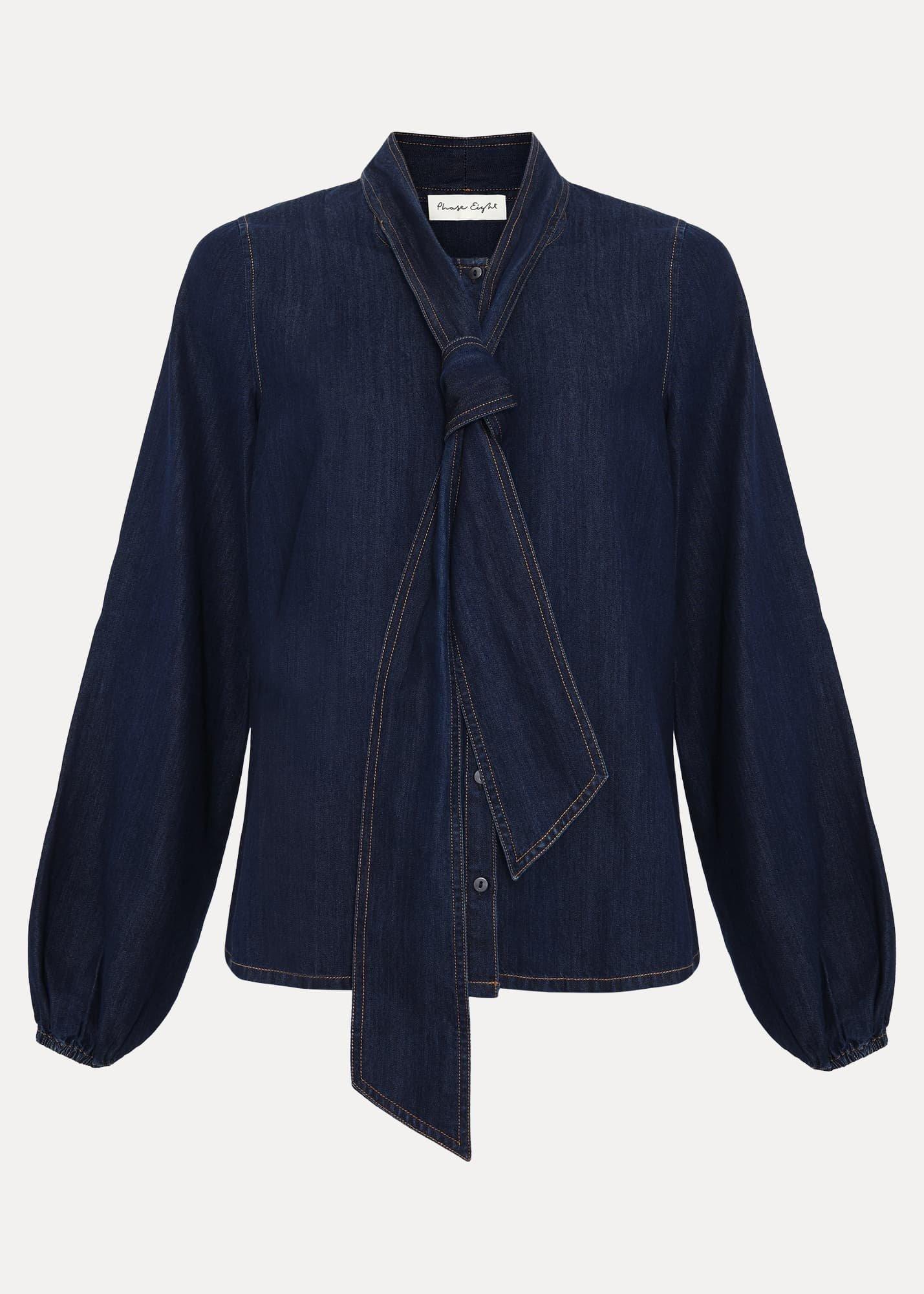 Penelope Denim Tie Blouse