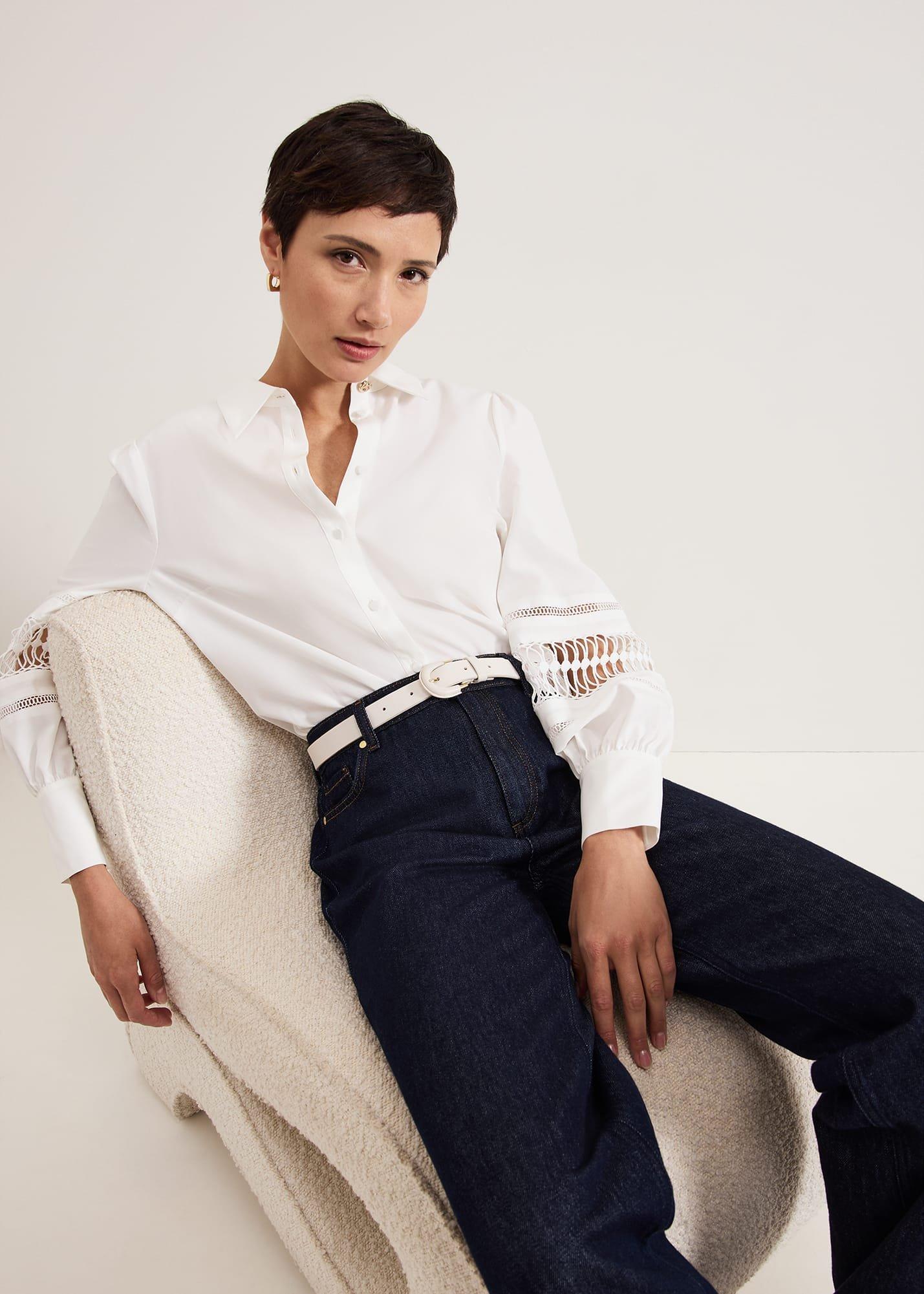 Emmelina White Broderie Shirt