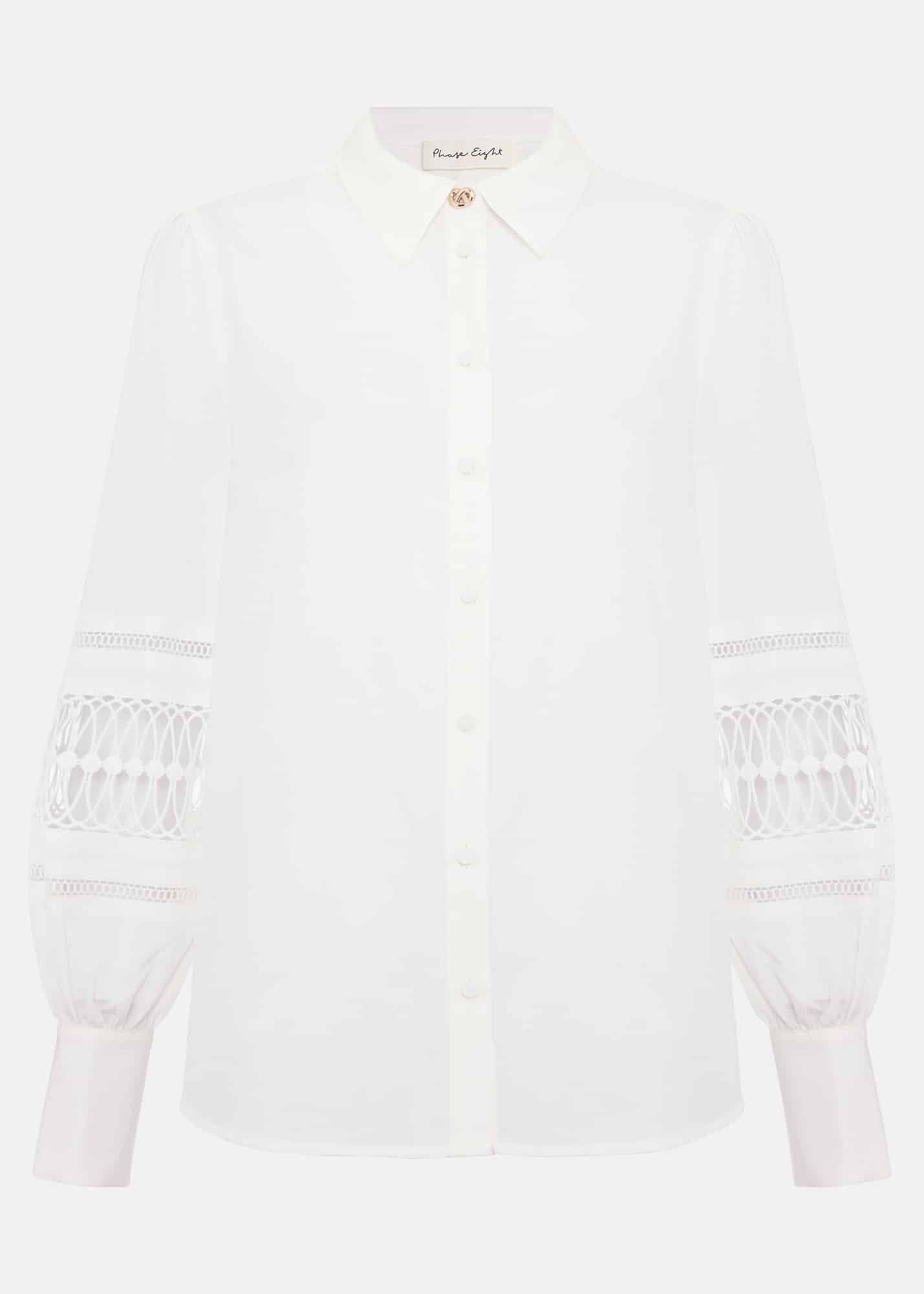 Emmelina White Broderie Shirt