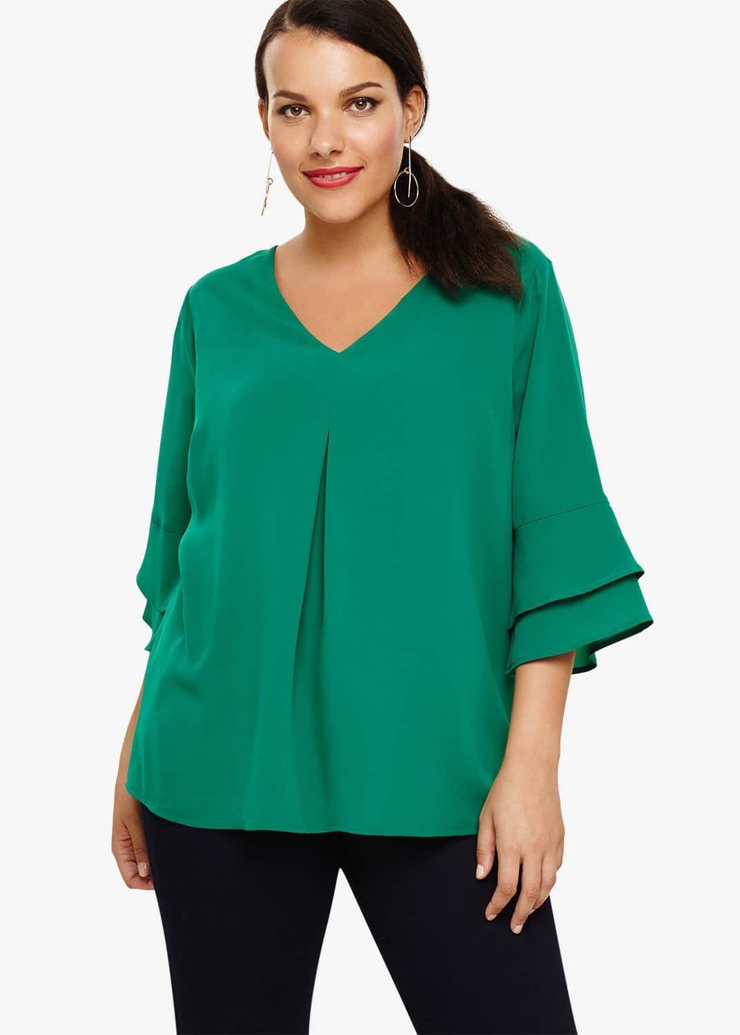 Kelly Fluted Sleeve Blouse