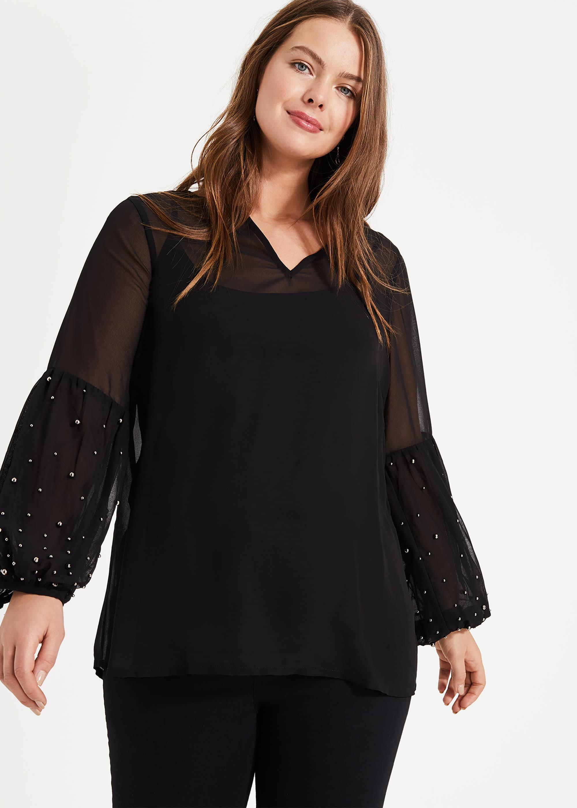 Melissa Beaded Sleeve Blouse