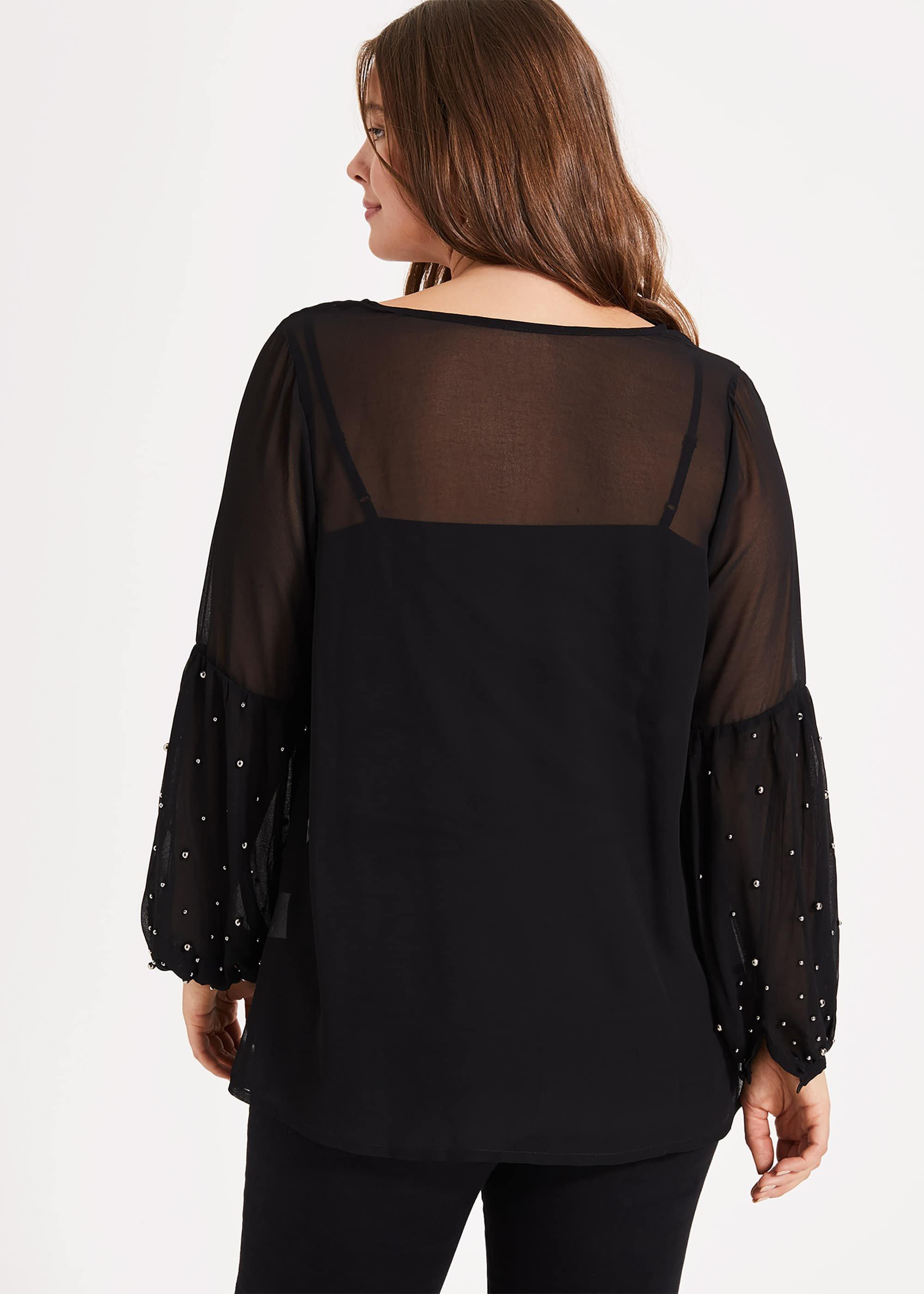 Melissa Beaded Sleeve Blouse