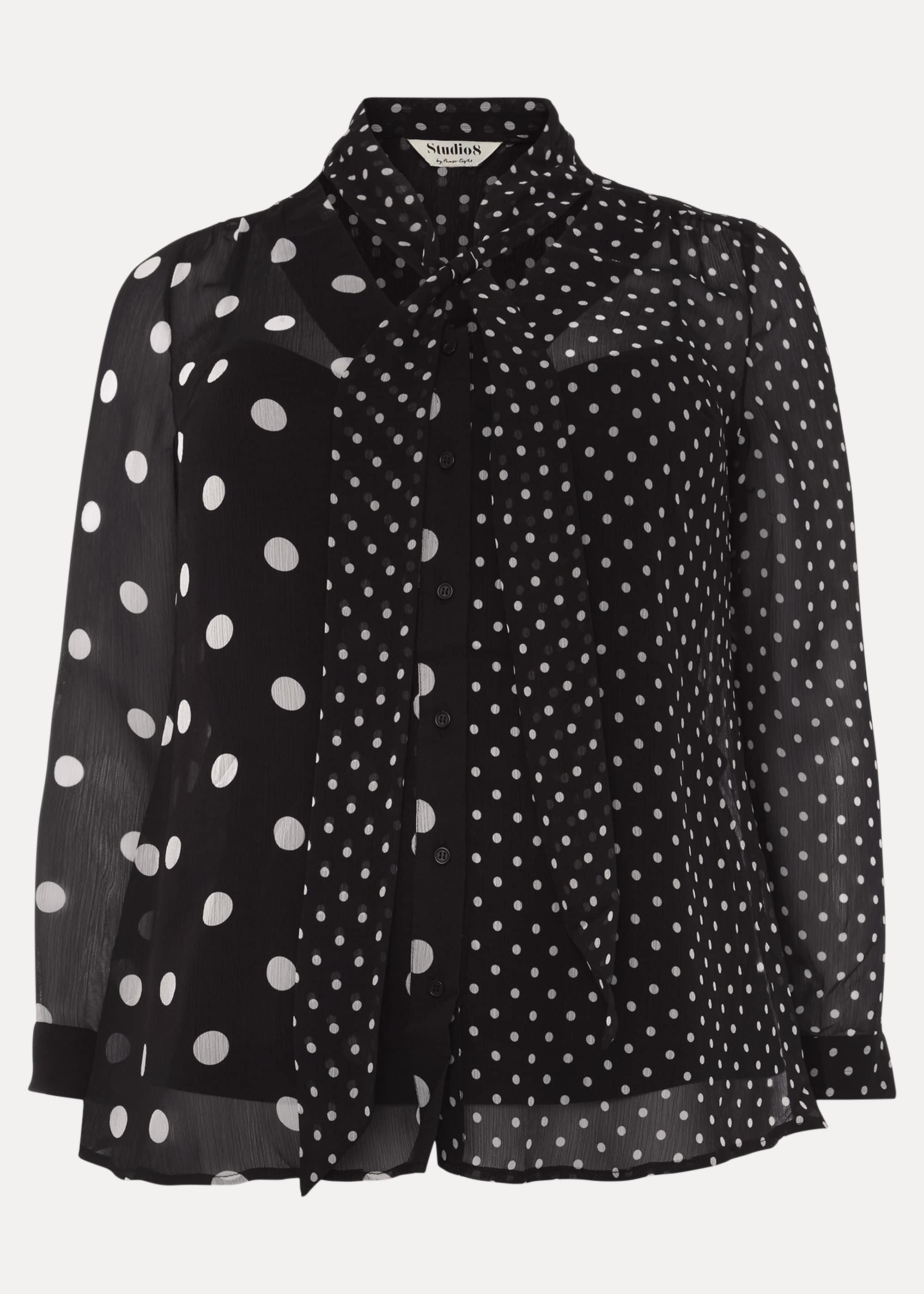 Nikki Spot Tie Blouse