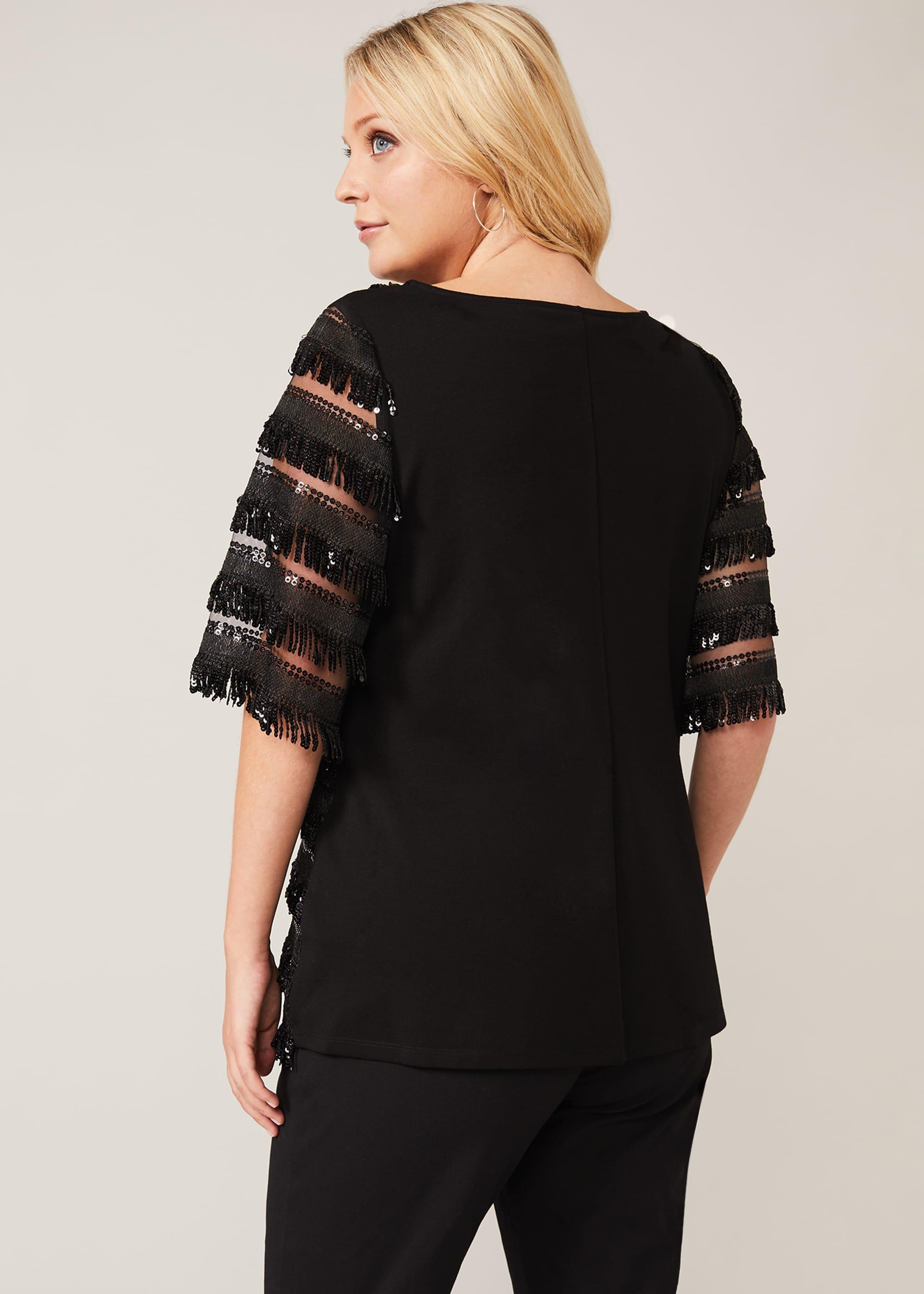 Carol Sequin Fringe Top