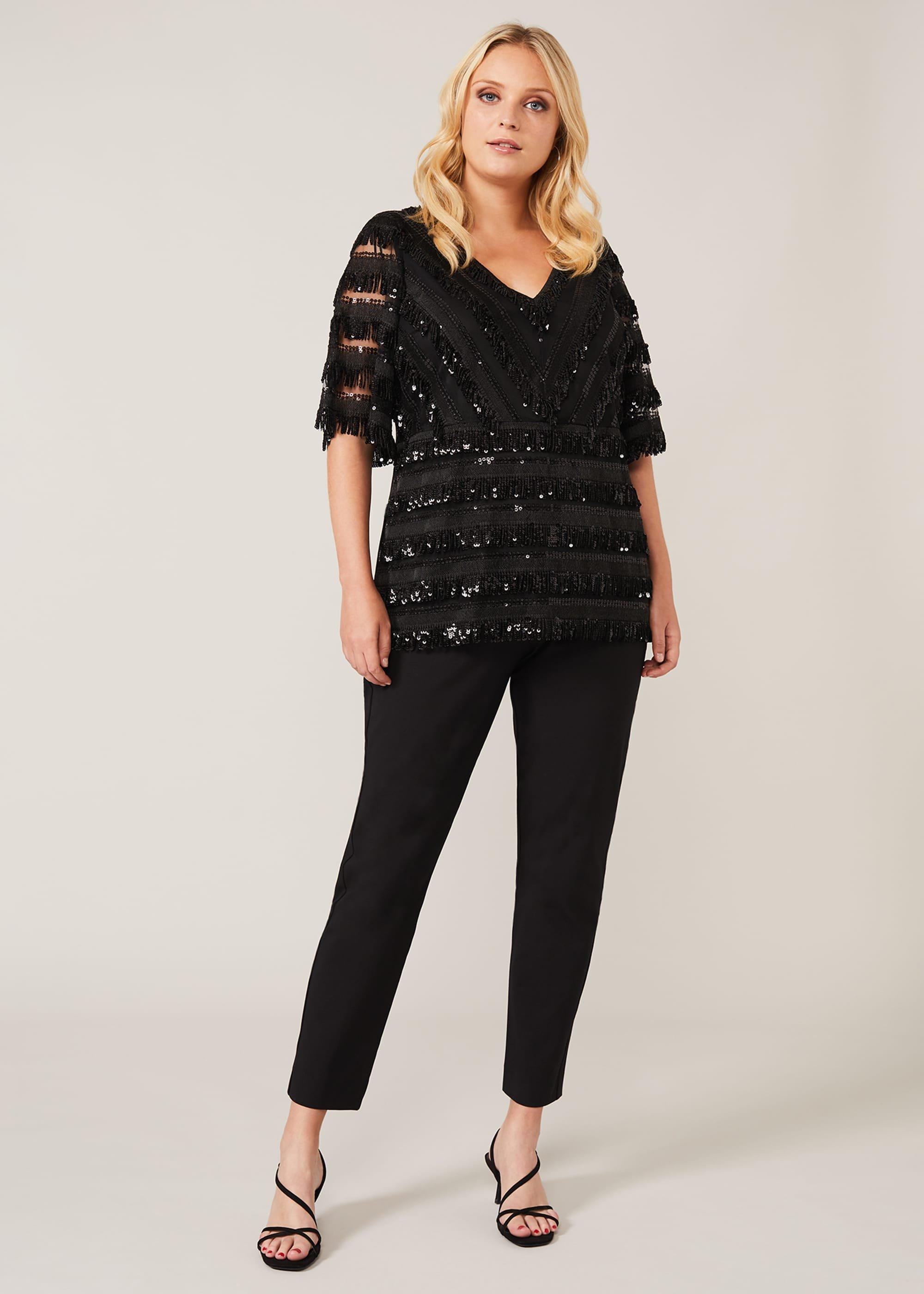 Carol Sequin Fringe Top
