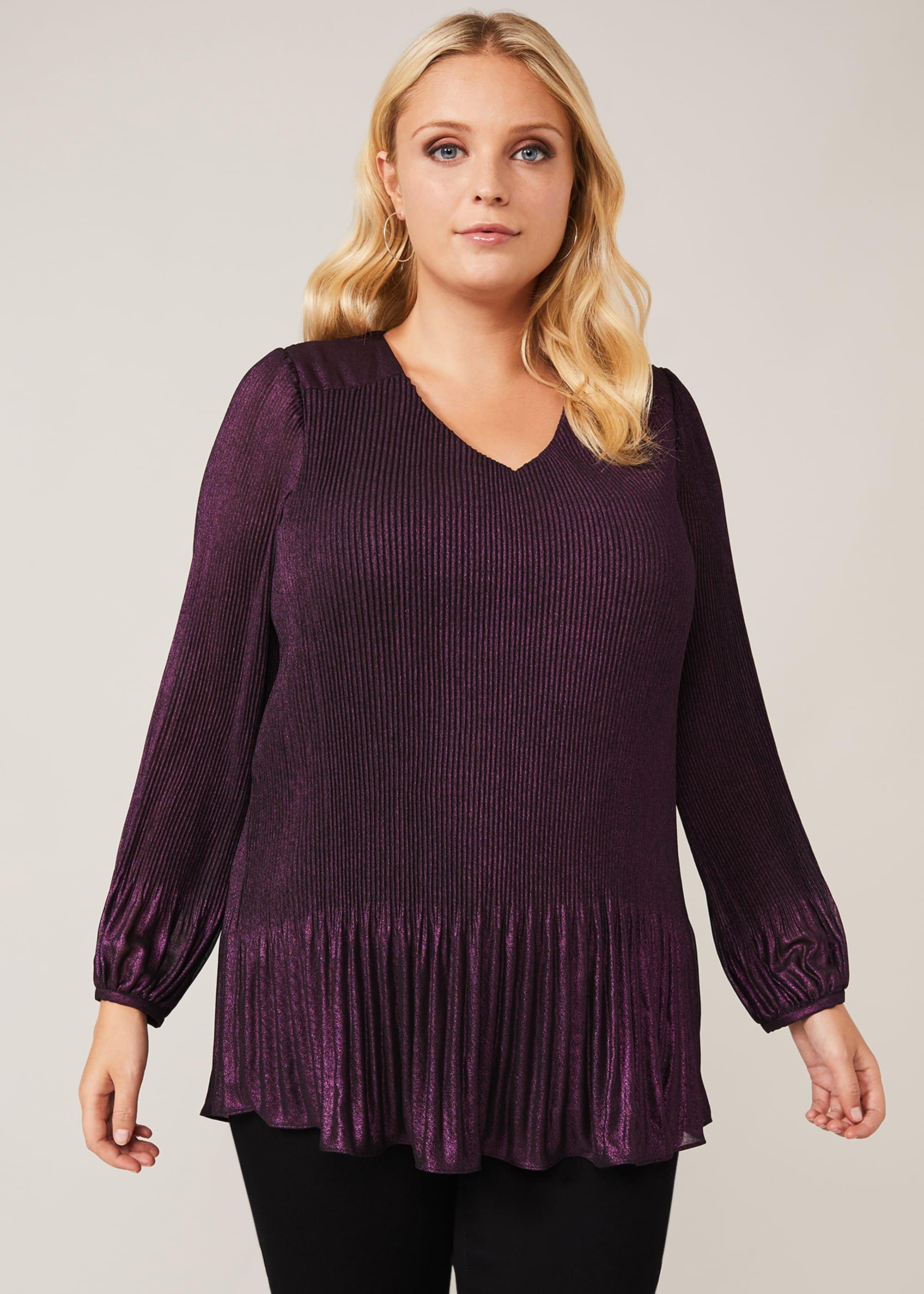 Lexine Foil Plisse Top