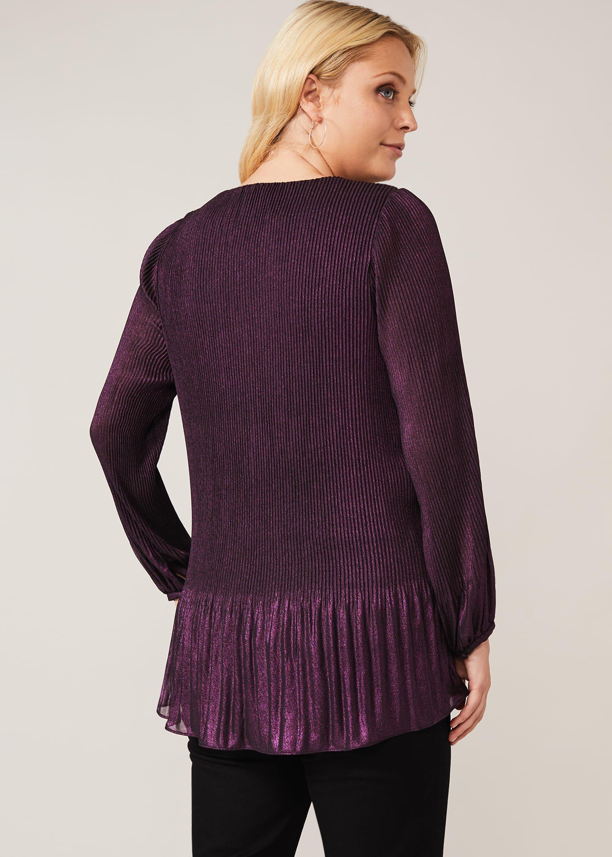 Lexine Foil Plisse Top