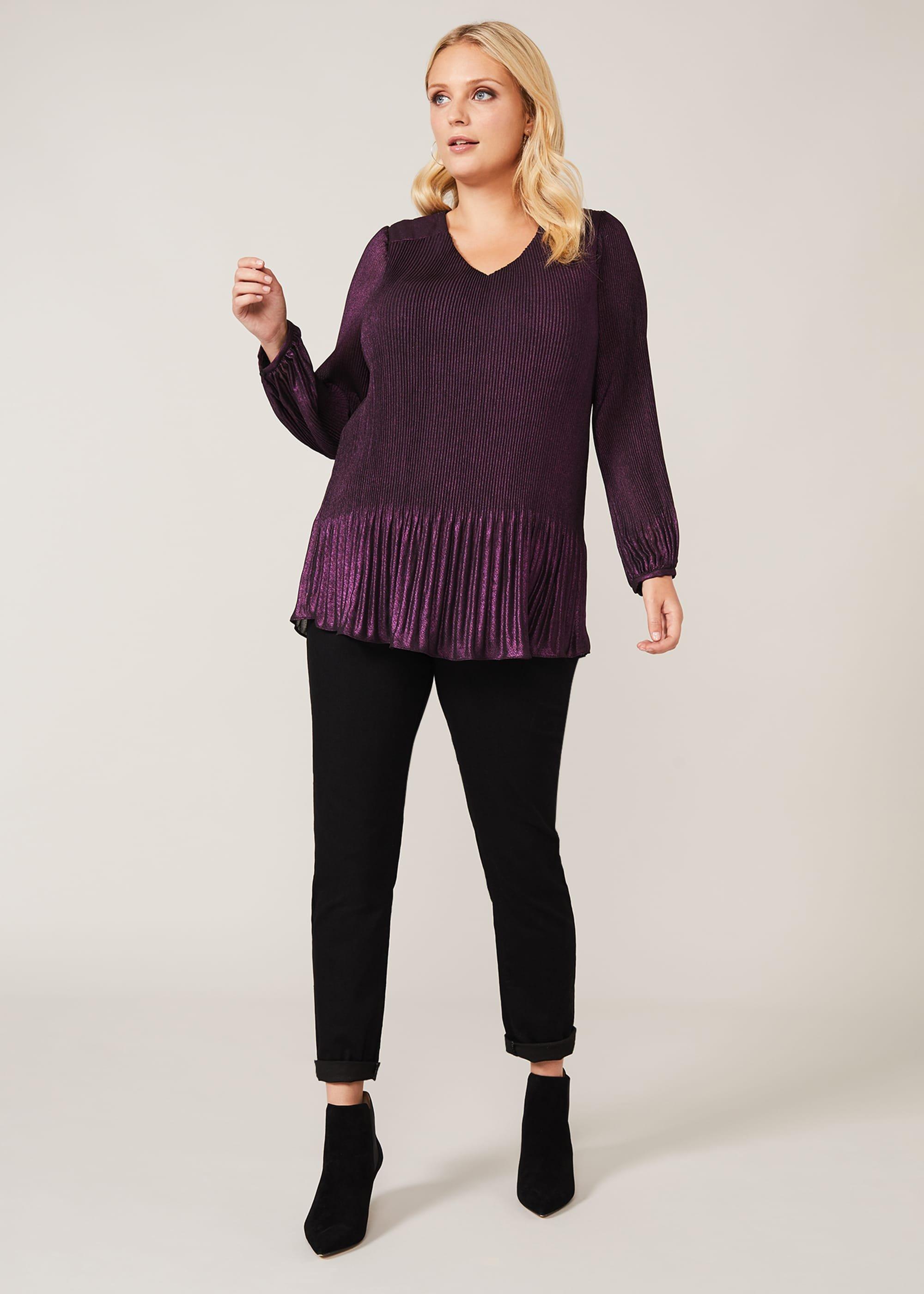 Lexine Foil Plisse Top
