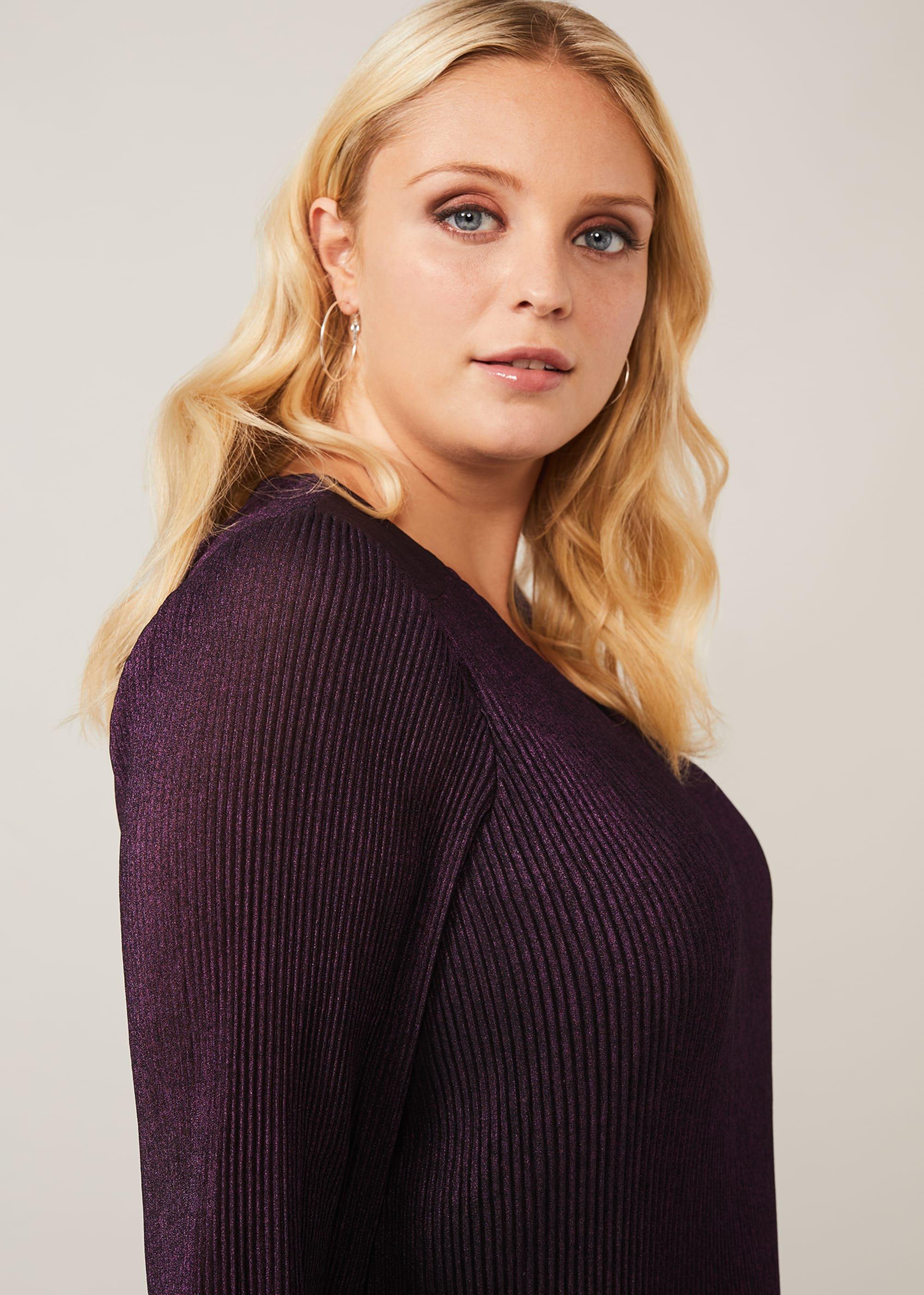 Lexine Foil Plisse Top
