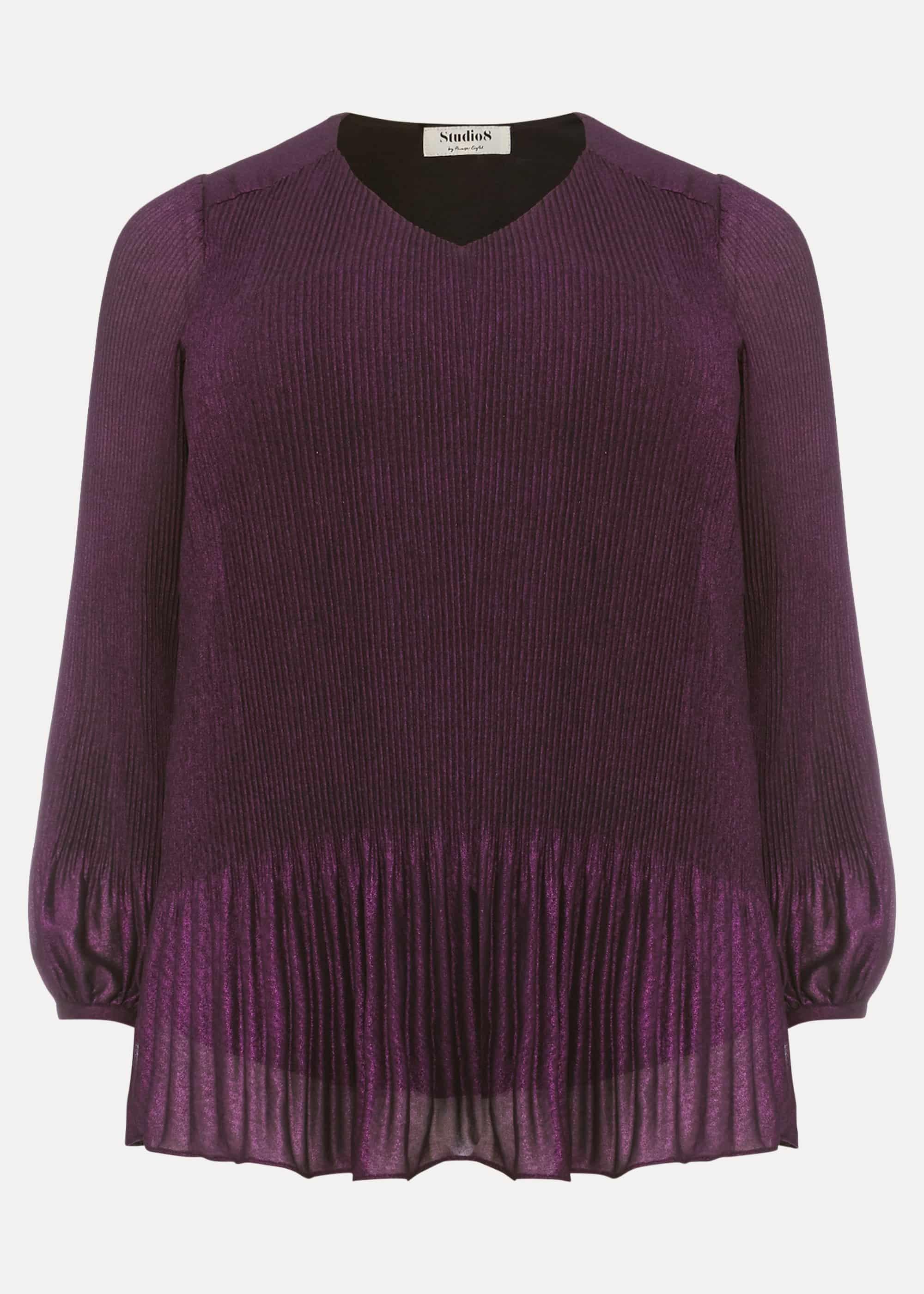 Lexine Foil Plisse Top