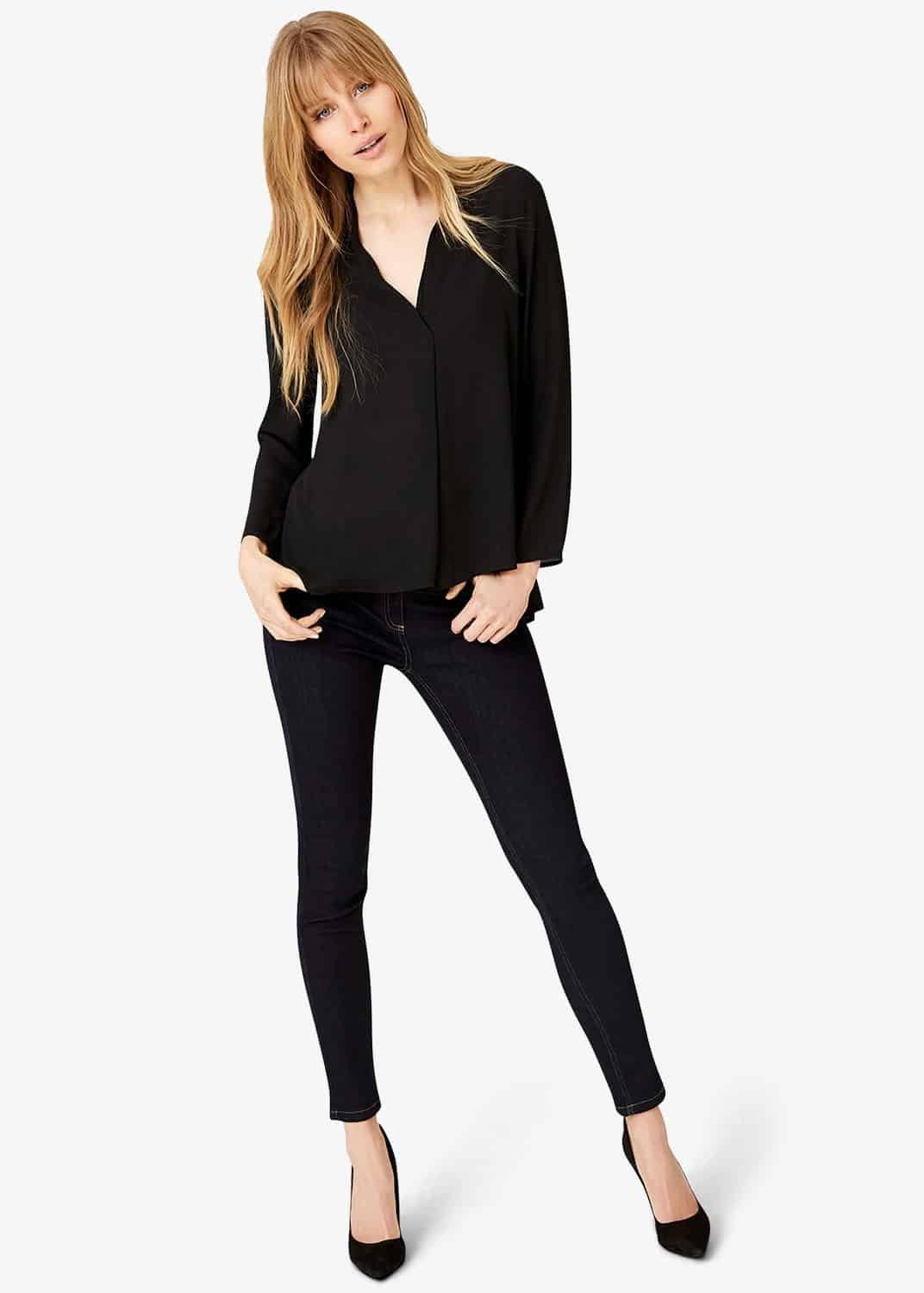 Ruthie V Neck Lace Back Blouse