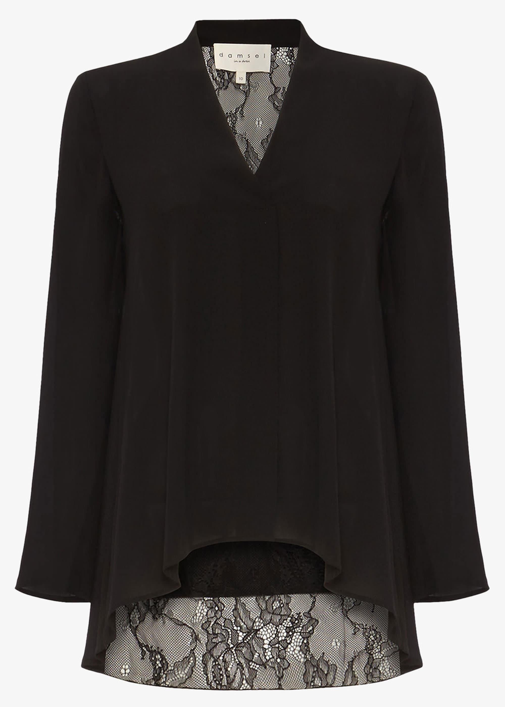 Ruthie V Neck Lace Back Blouse