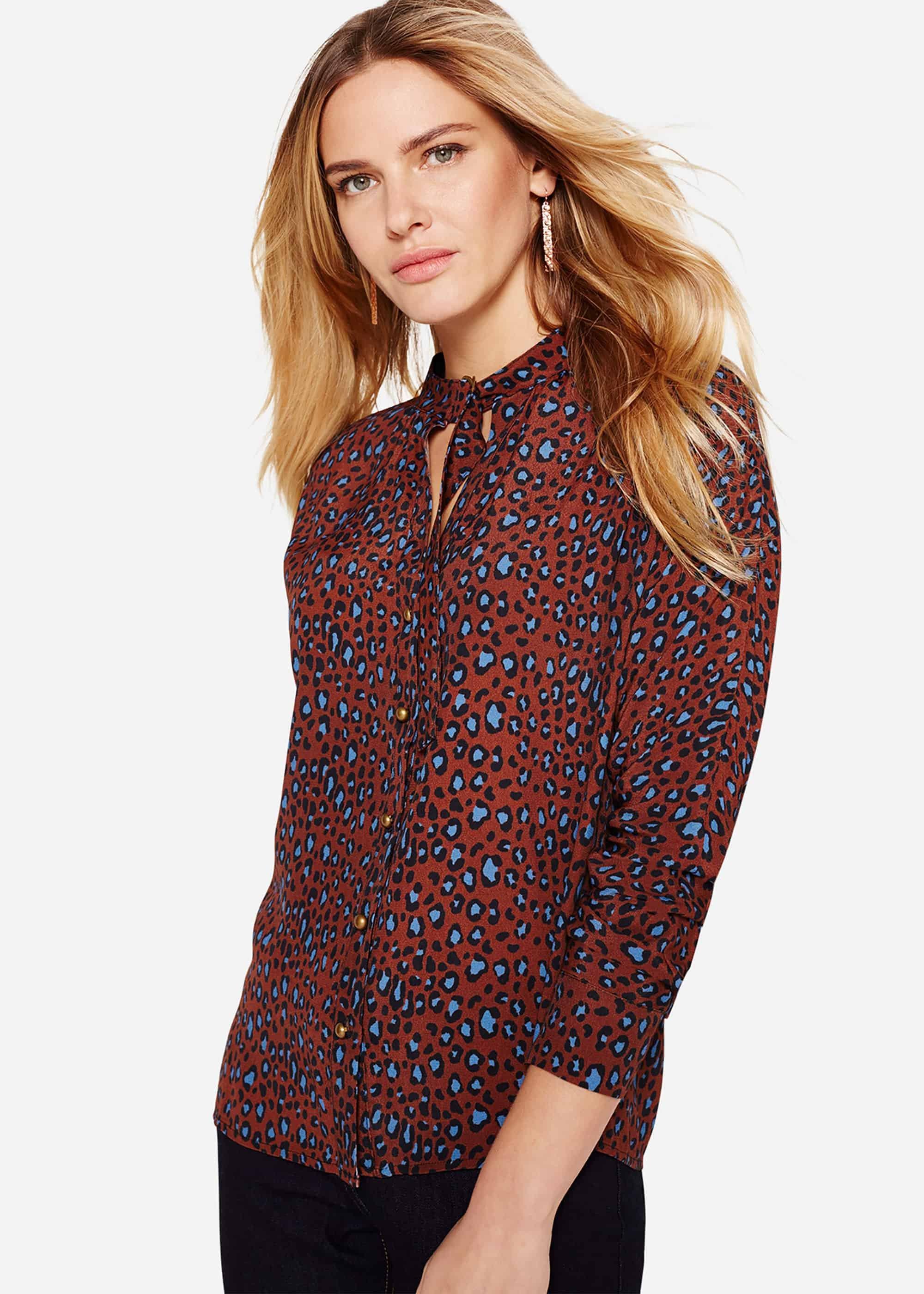 Ria Animal Print Blouse