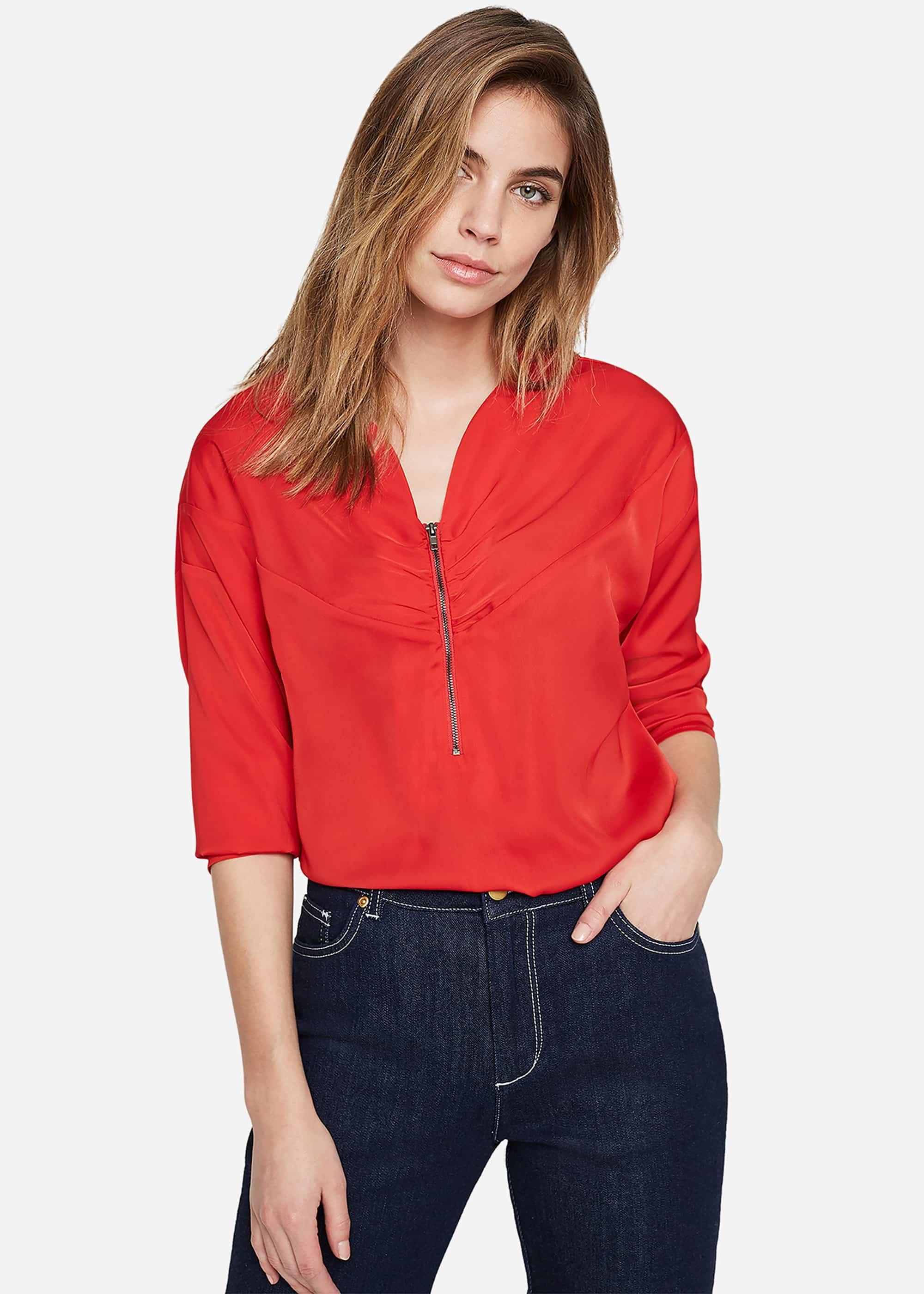 Alessia Zip Front Blouse