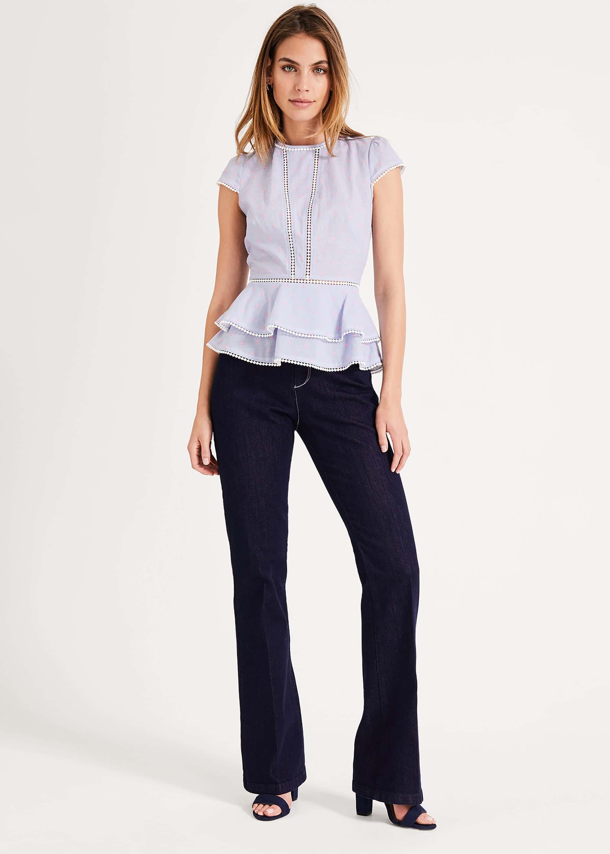 Elmira Embroidered Peplum Blouse