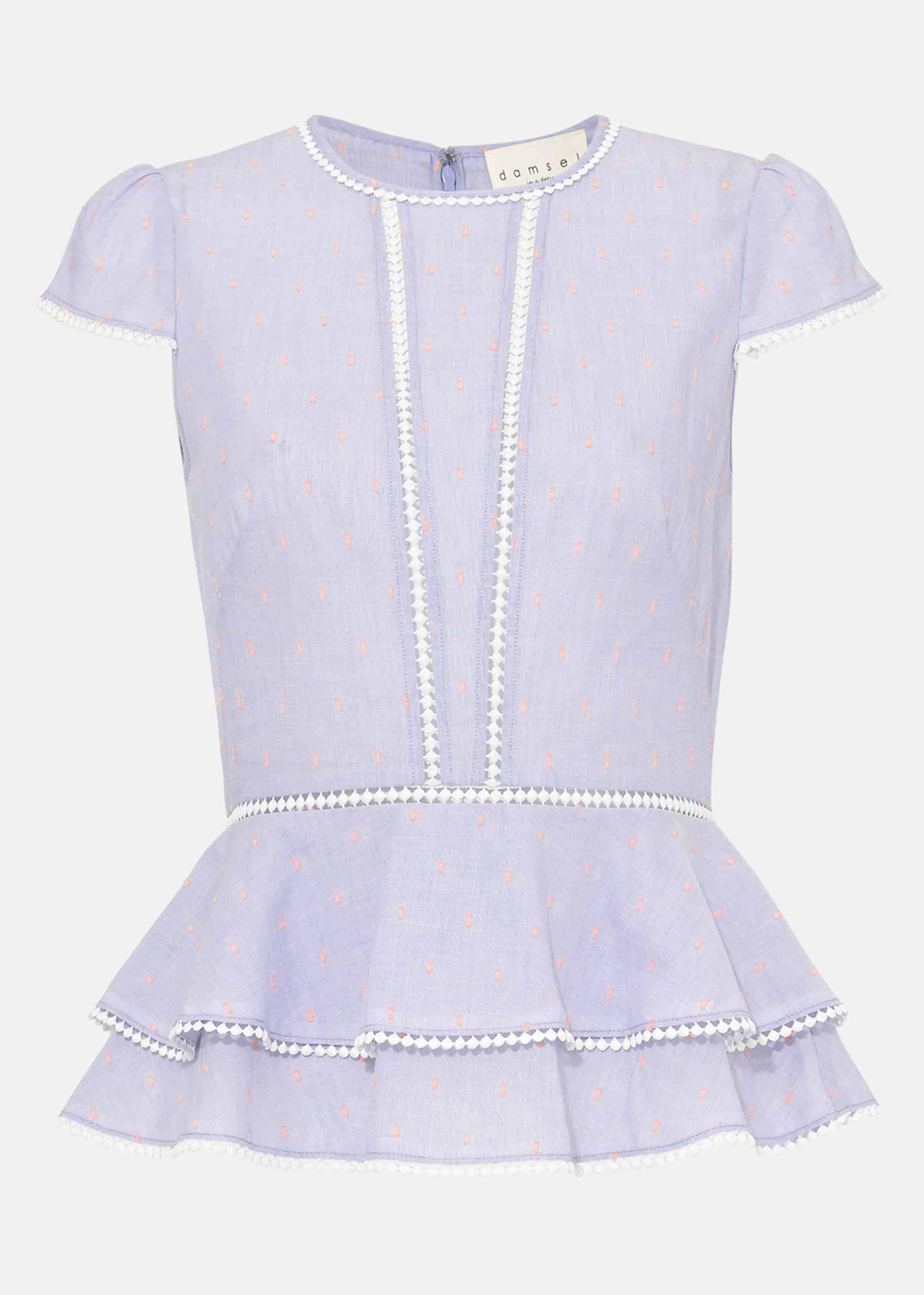 Elmira Embroidered Peplum Blouse