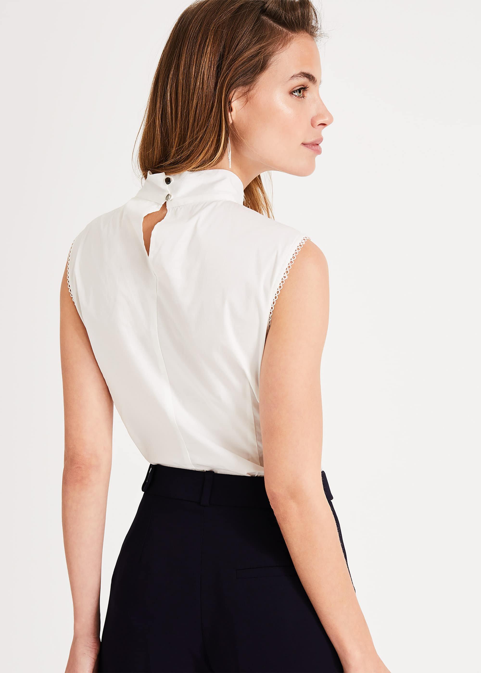 Caydence Cotton Pussybow Blouse