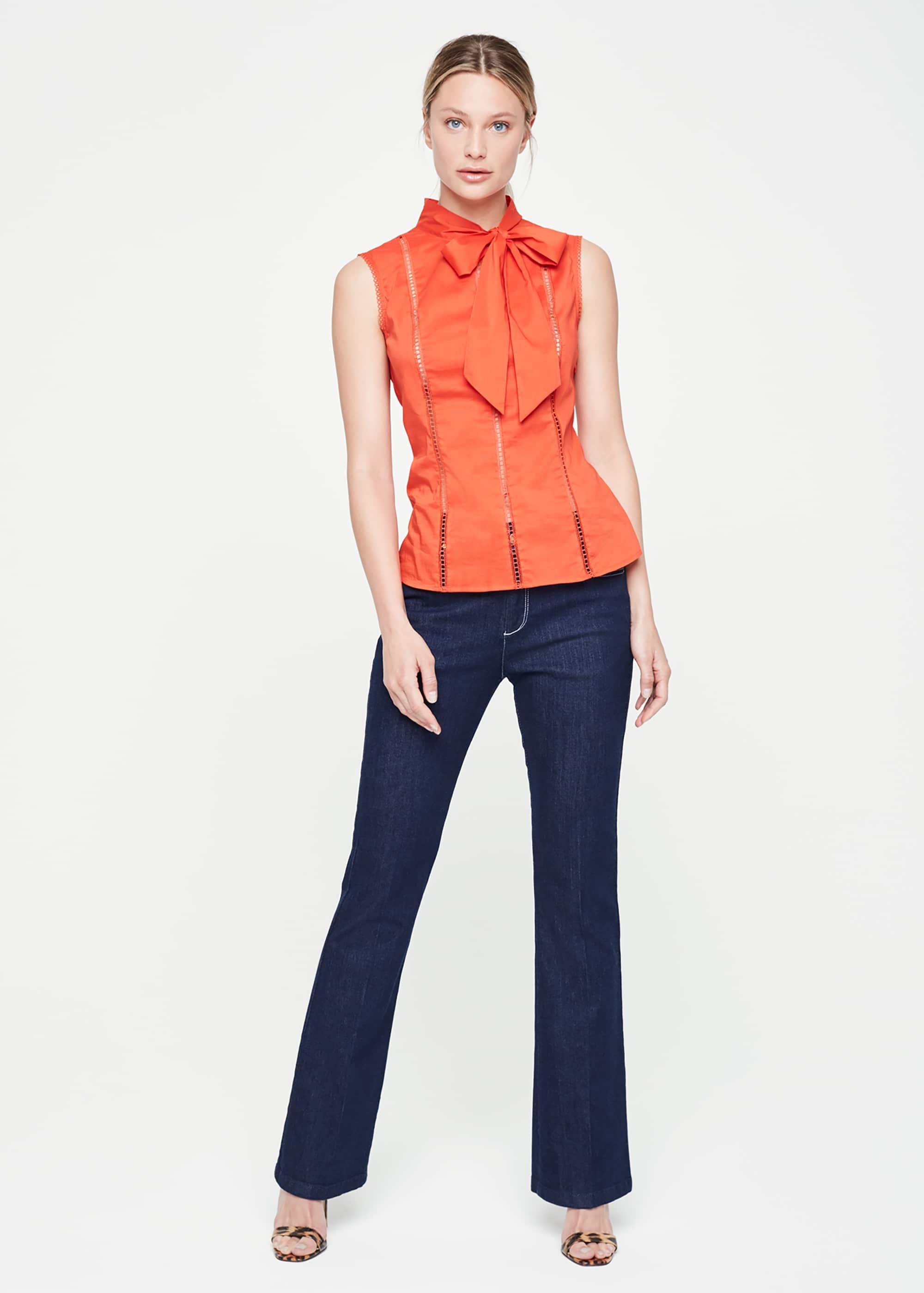 Caydence Cotton Pussybow Blouse