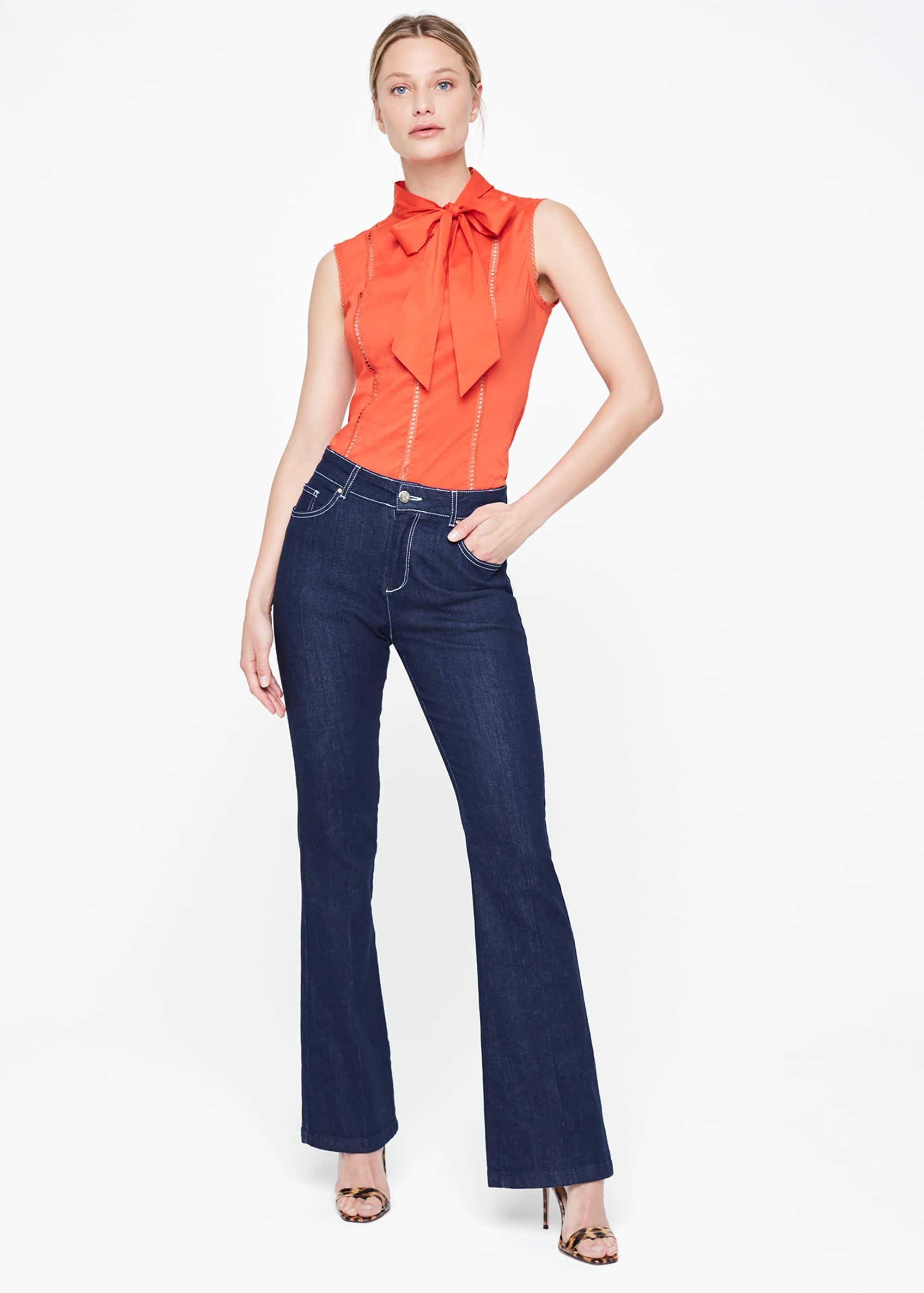 Caydence Cotton Pussybow Blouse