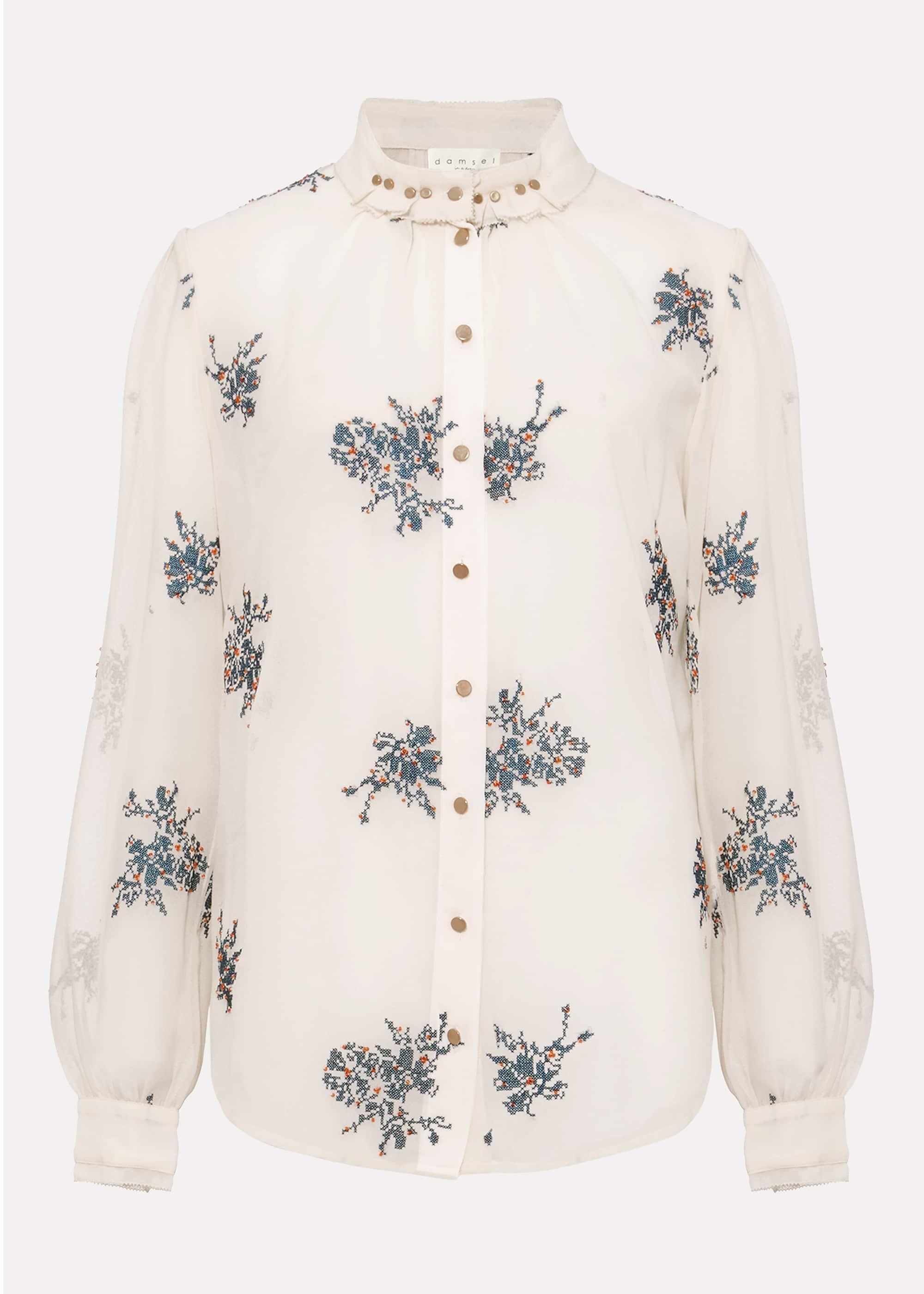Winona Embroidered Beaded Blouse