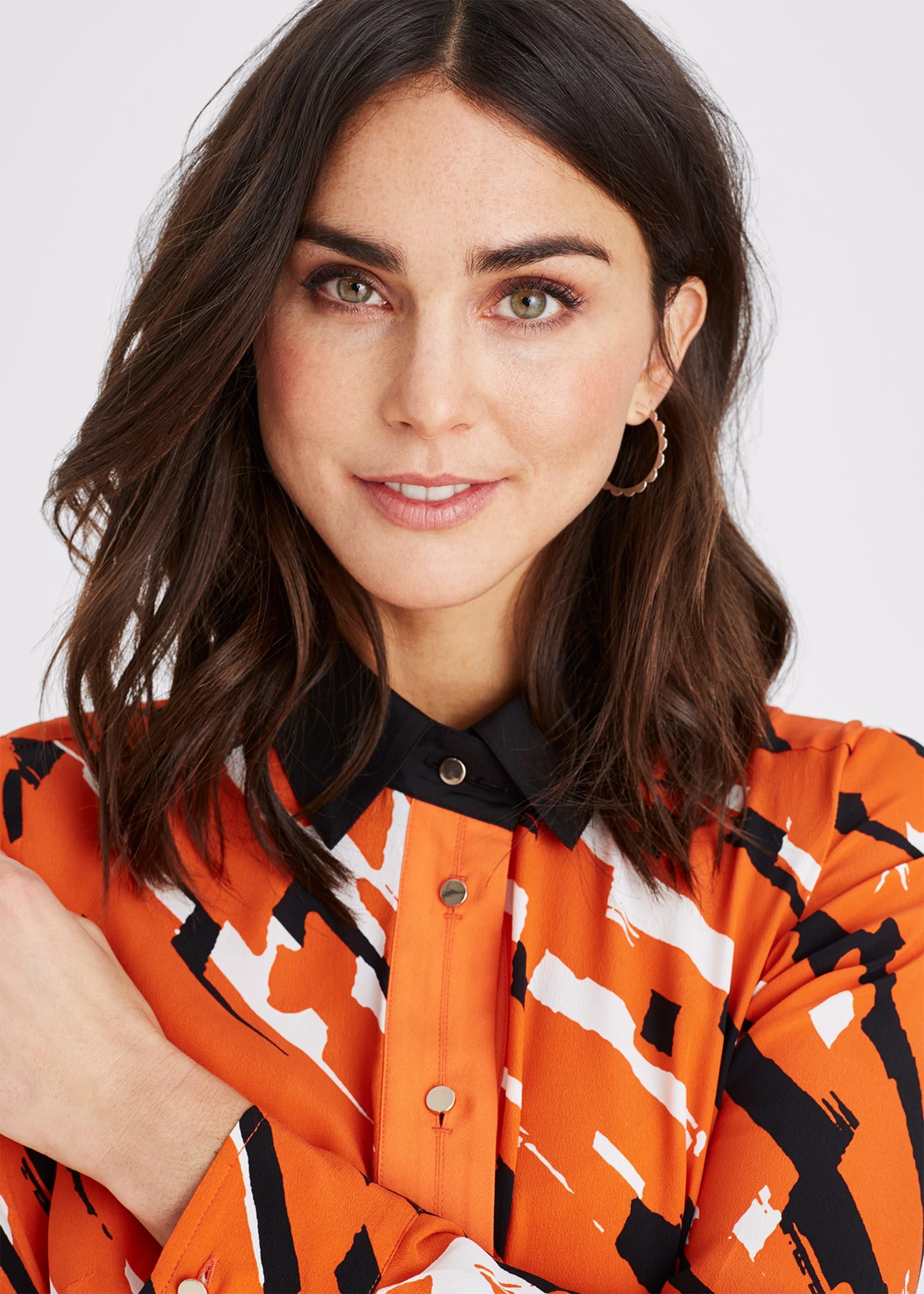 Drina Silk Blend Print Shirt