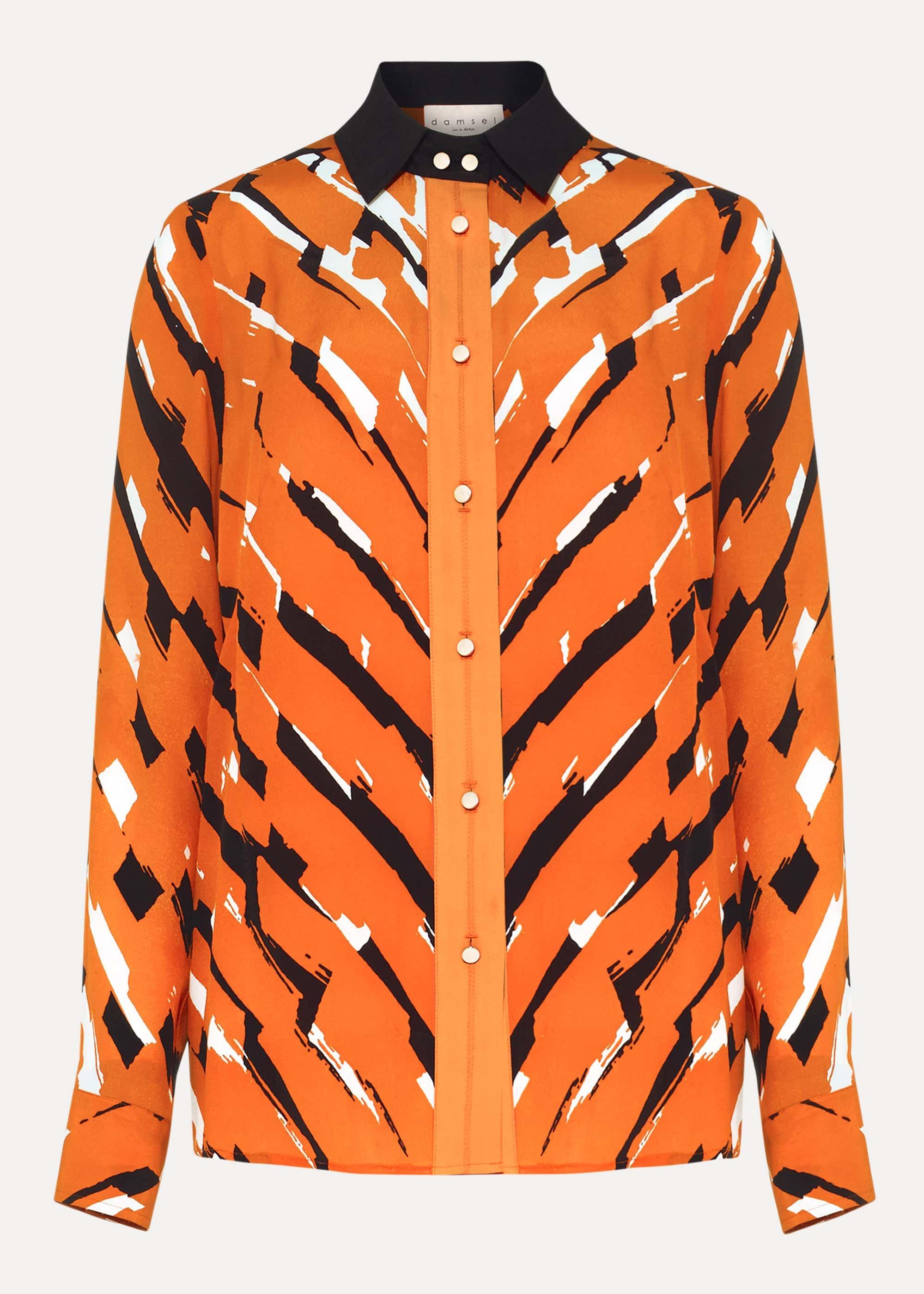 Drina Silk Blend Print Shirt