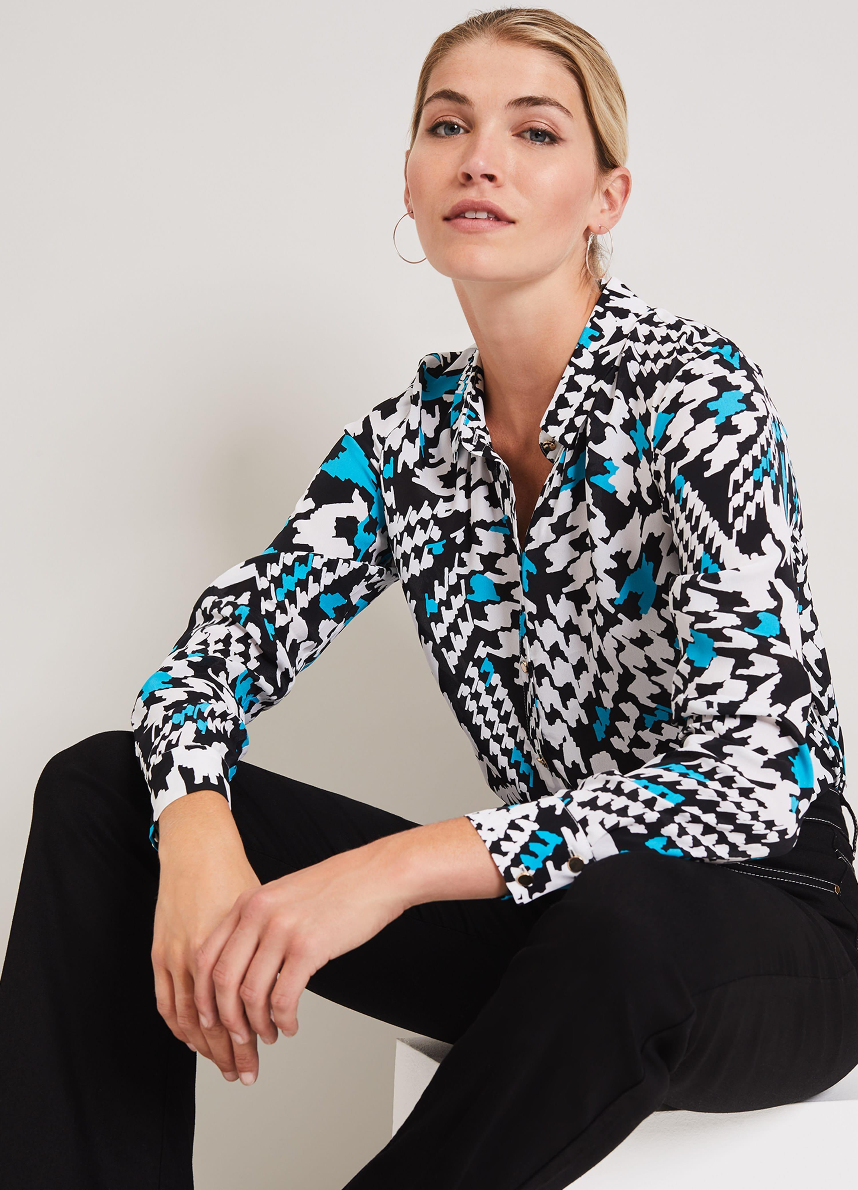 Neko Silk Blend Print Blouse