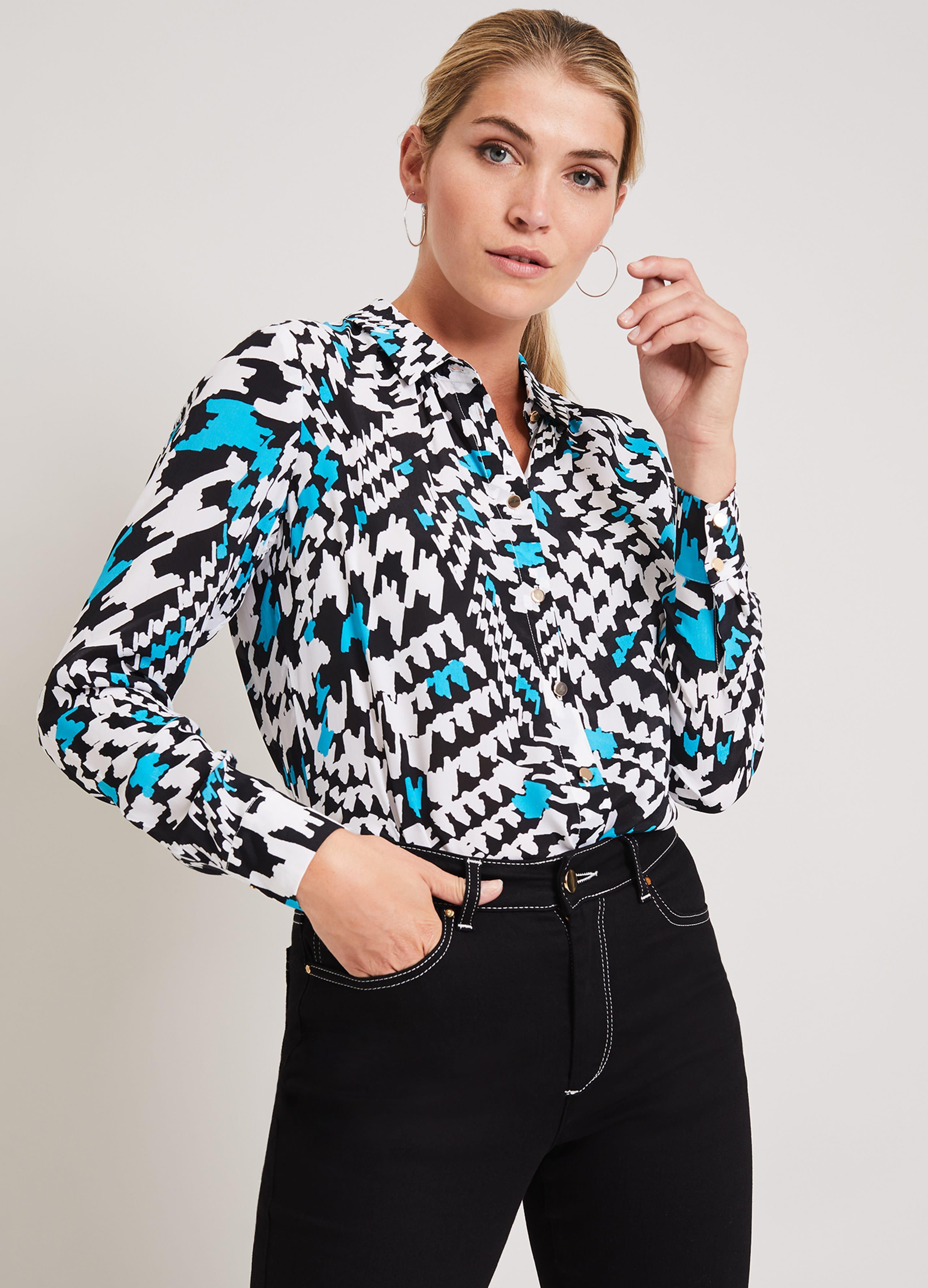 Neko Silk Blend Print Blouse