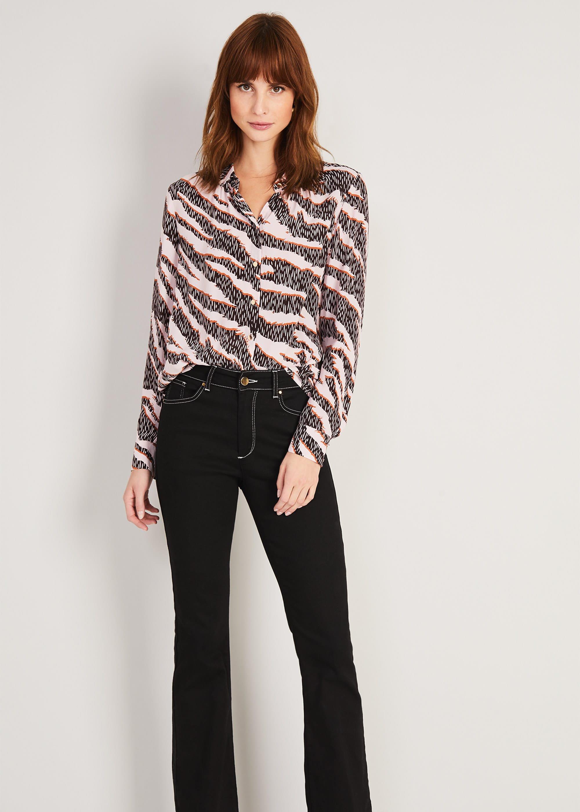 Averie Silk Blend Zebra Blouse