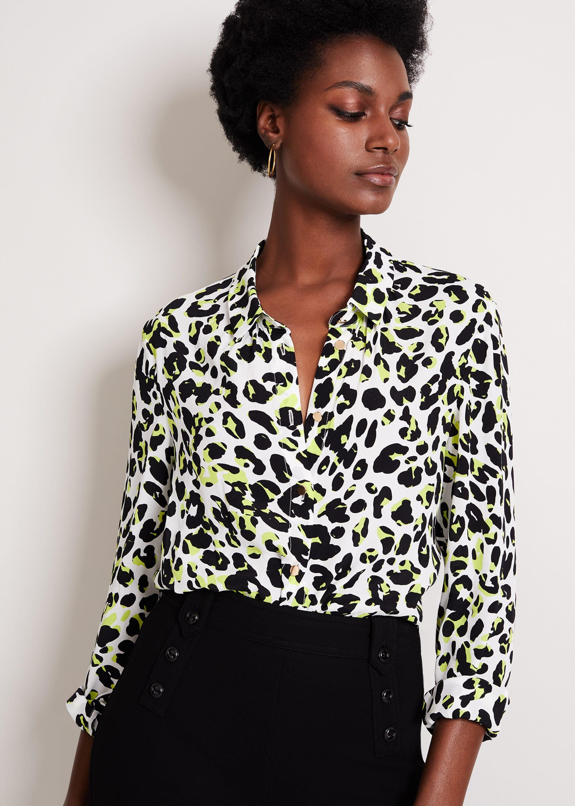 Urban Silk Blend Leopard Blouse