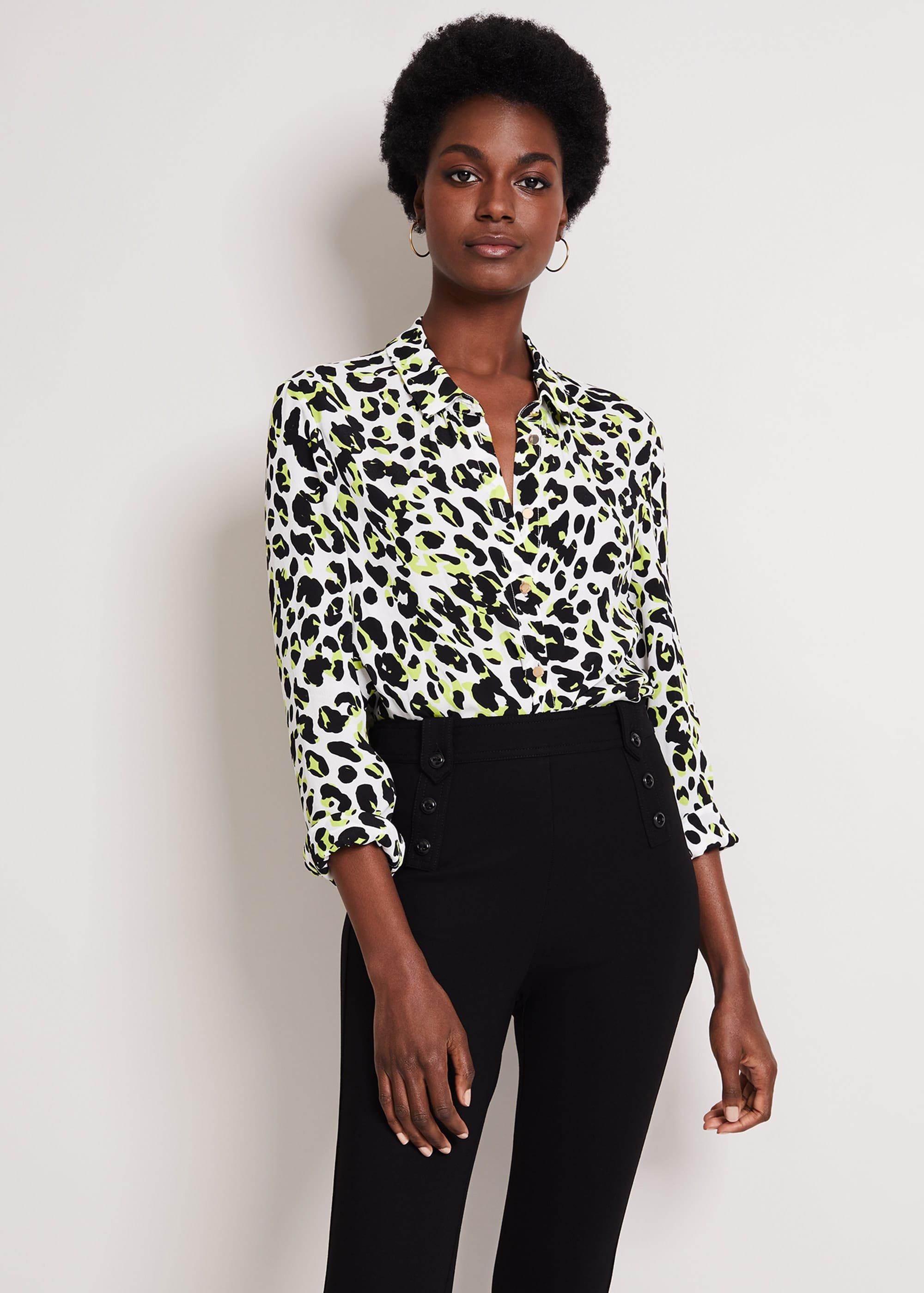 Urban Silk Blend Leopard Blouse