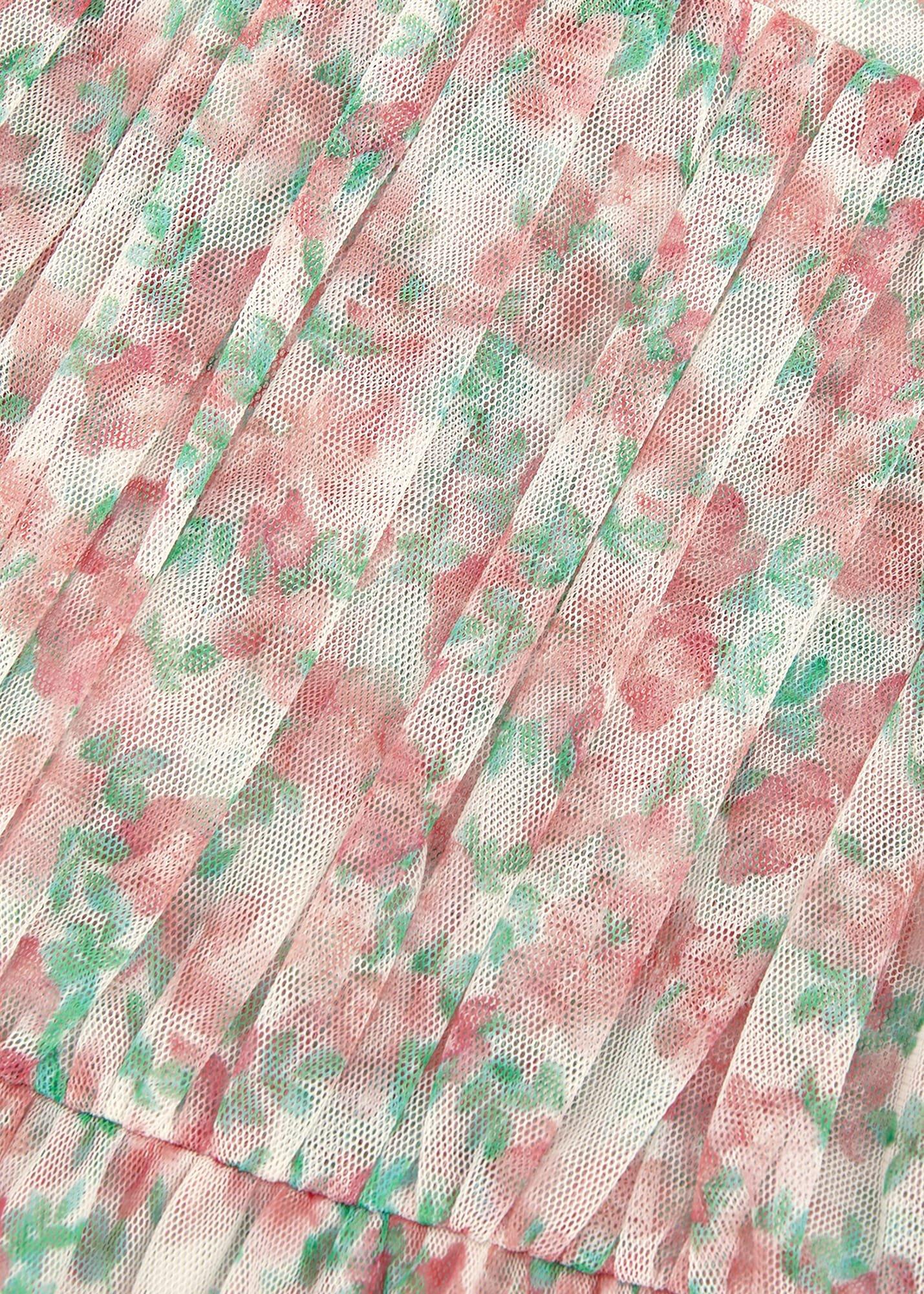 Asha Mesh Floral Smock Dress