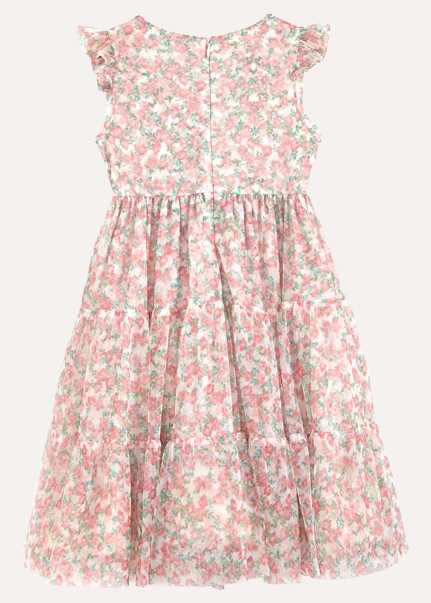 Asha Mesh Floral Smock Dress