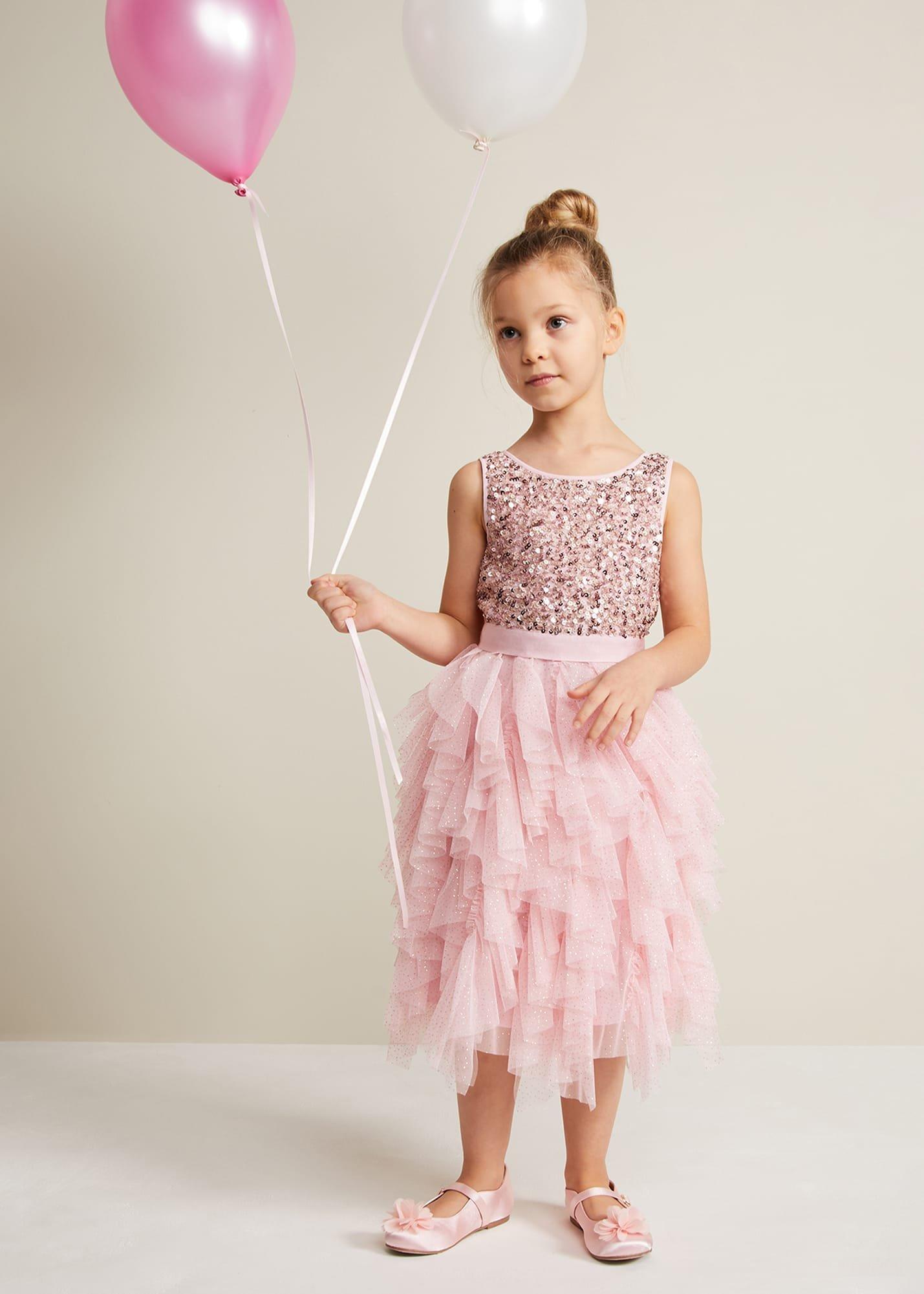 Andrina Sequin Ruffle Dress