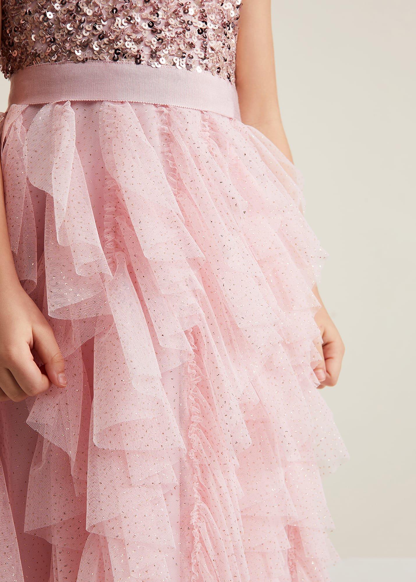 Andrina Sequin Ruffle Dress