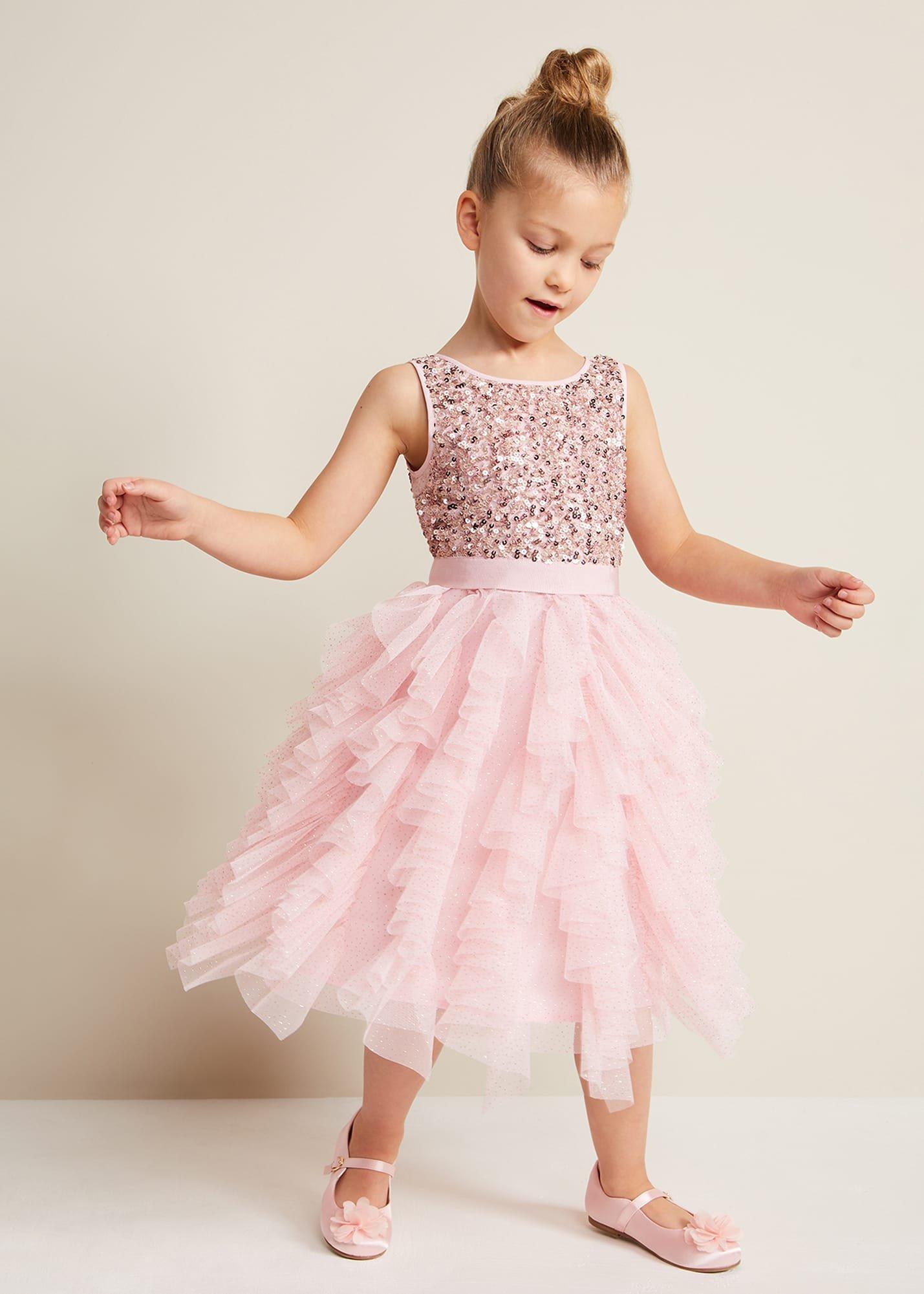 Andrina Sequin Ruffle Dress